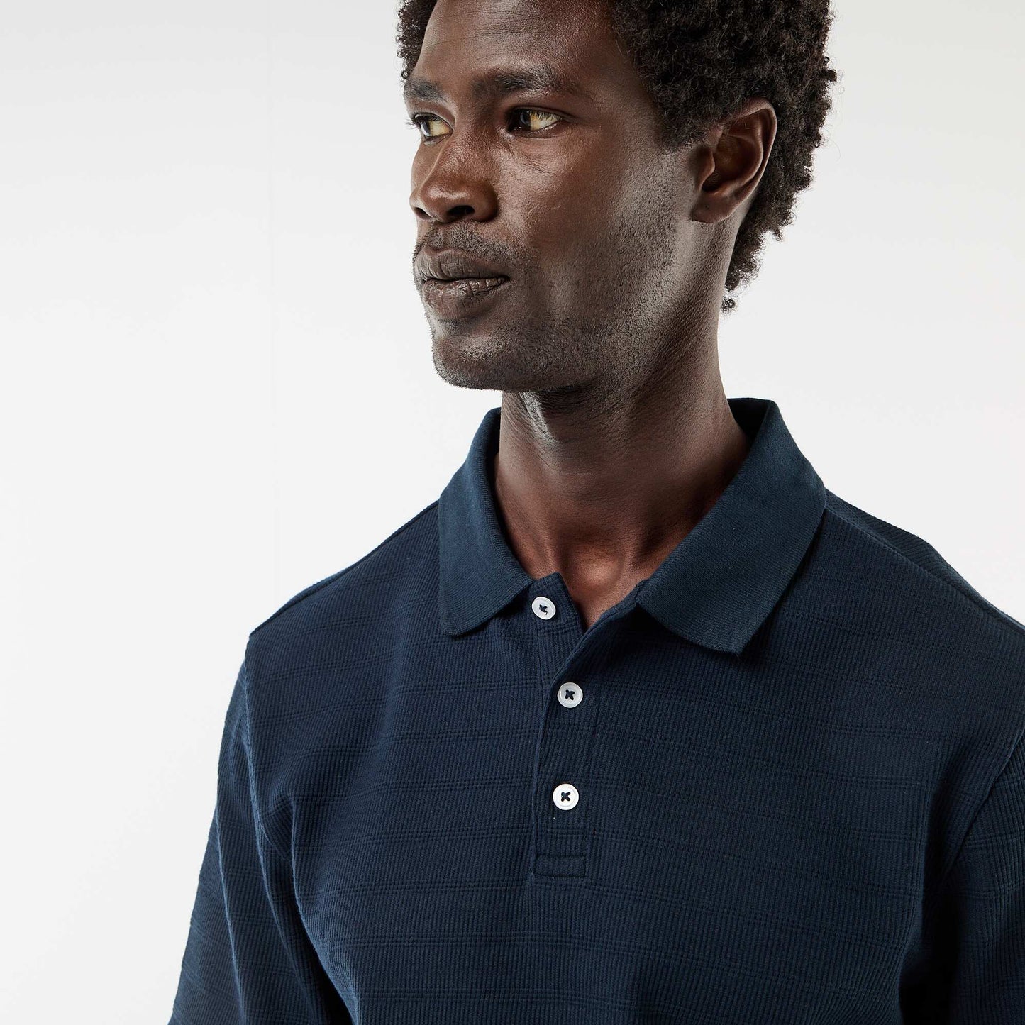 Short-Sleeve Cotton Piqué Polo Shirt BLUE