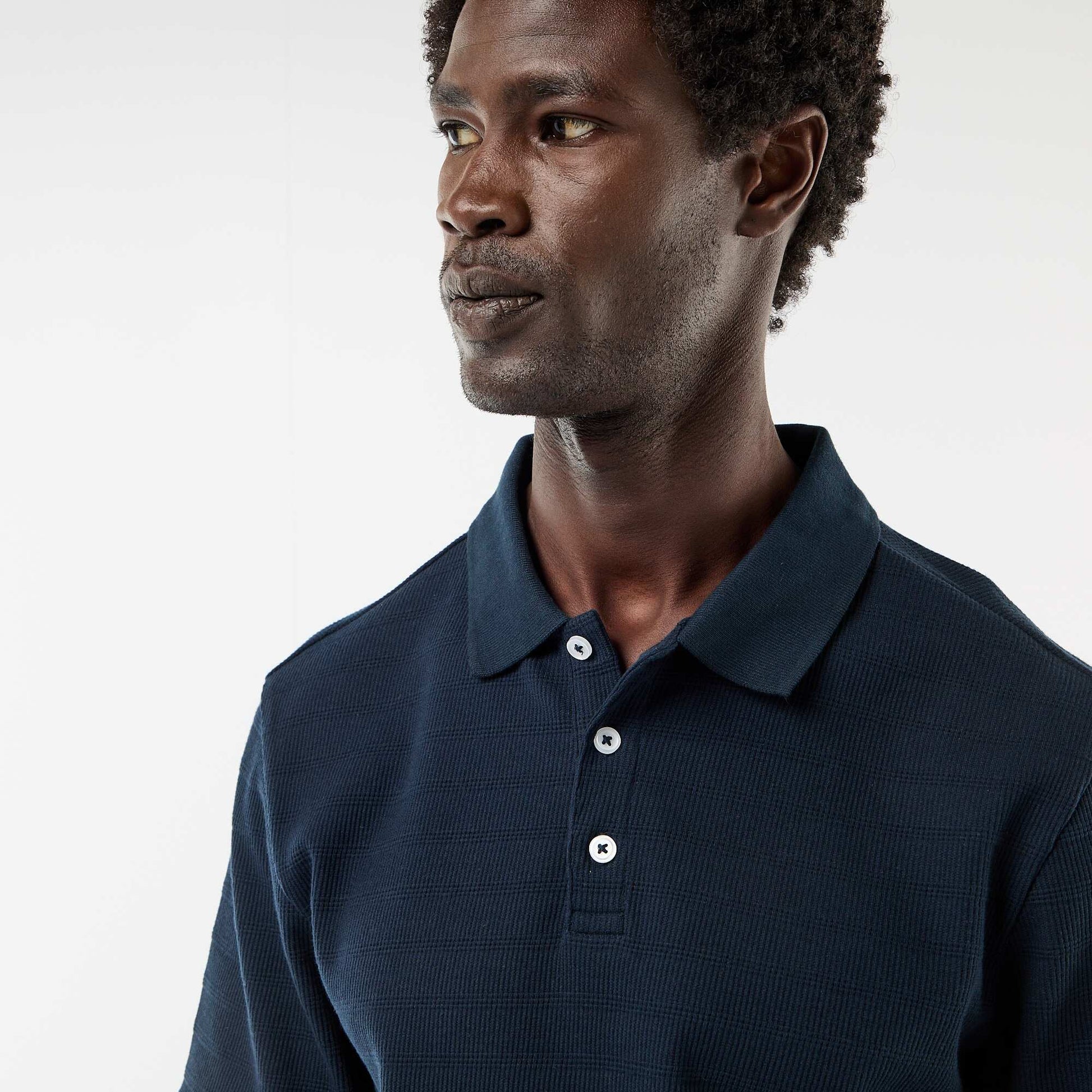Short-Sleeve Cotton Piqué Polo Shirt BLUE