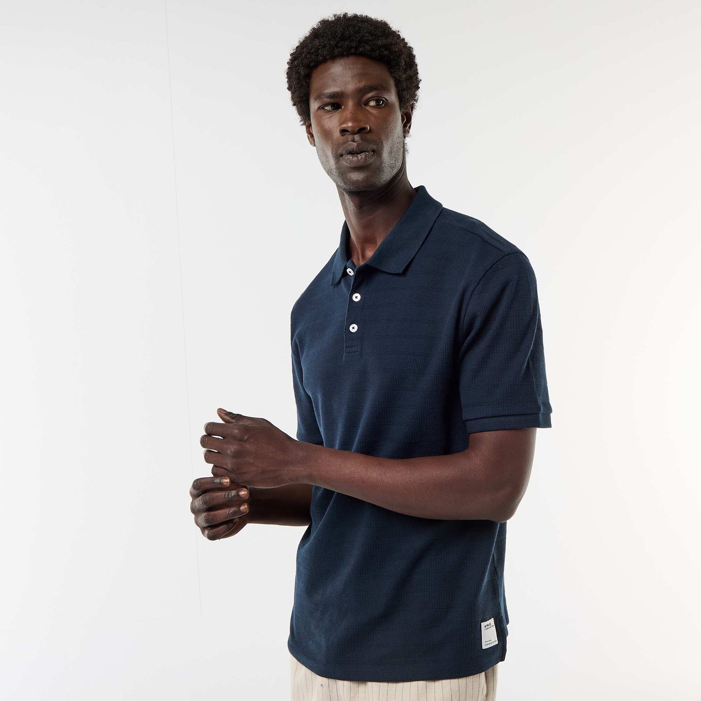 Short-Sleeve Cotton Piqué Polo Shirt BLUE