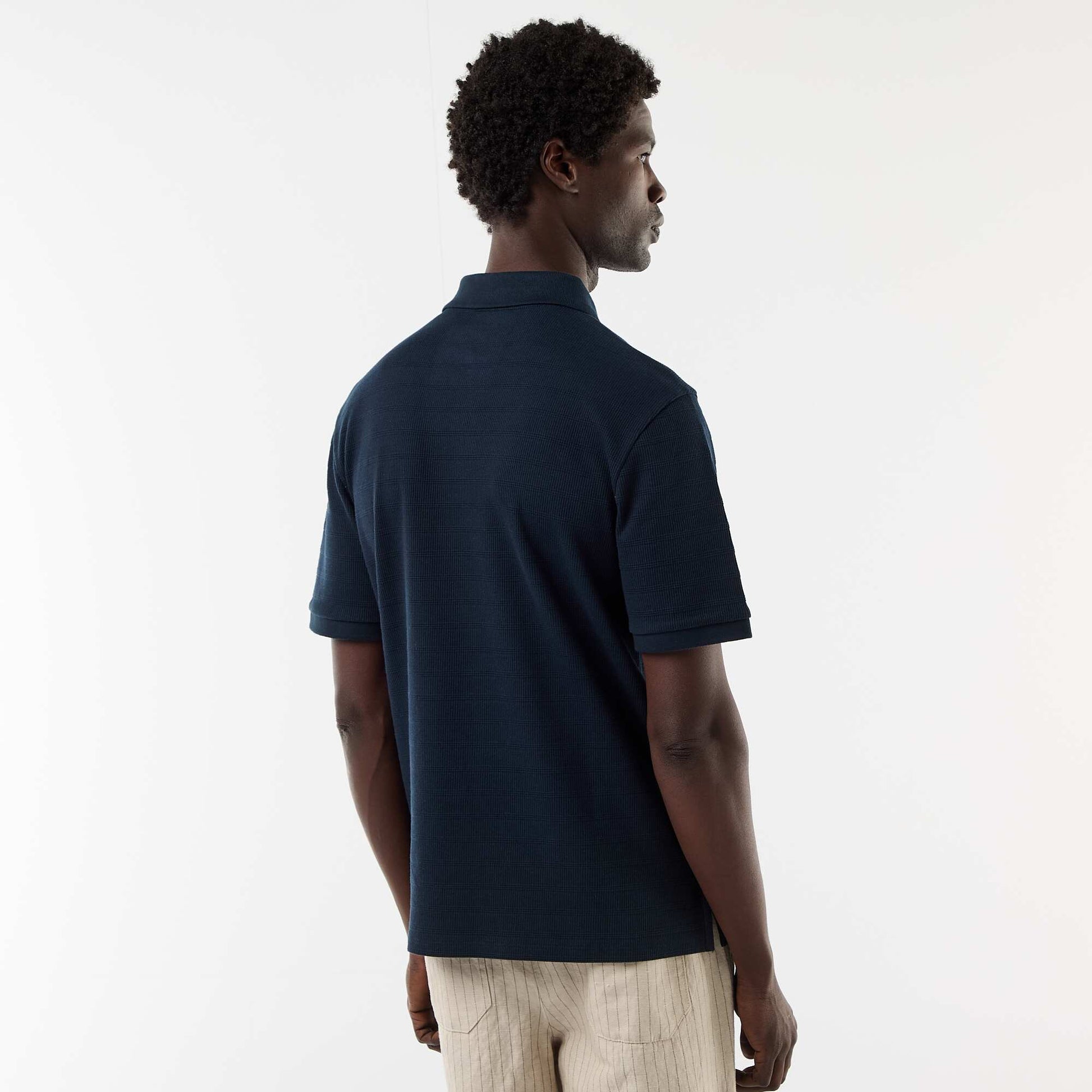 Short-Sleeve Cotton Piqué Polo Shirt BLUE