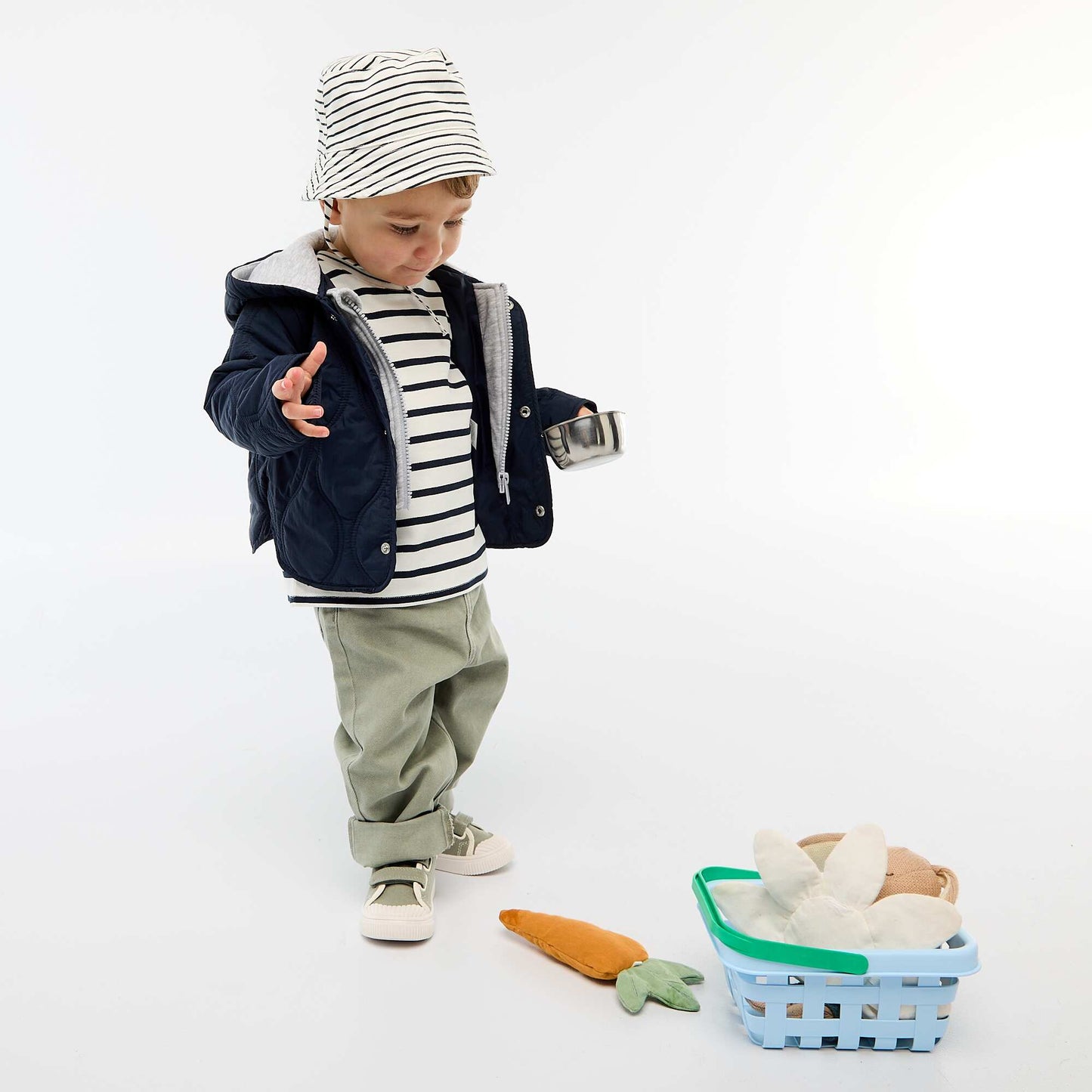 ზოლიანი მოკლემკლავიანი ბამბის მაისური თეთრი