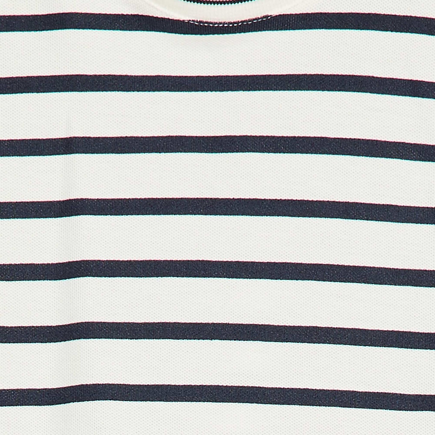 ზოლიანი მოკლემკლავიანი ბამბის მაისური თეთრი