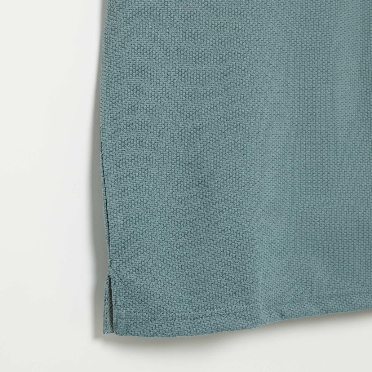 Honeycomb Knit Polo with Zip Collar BLUE