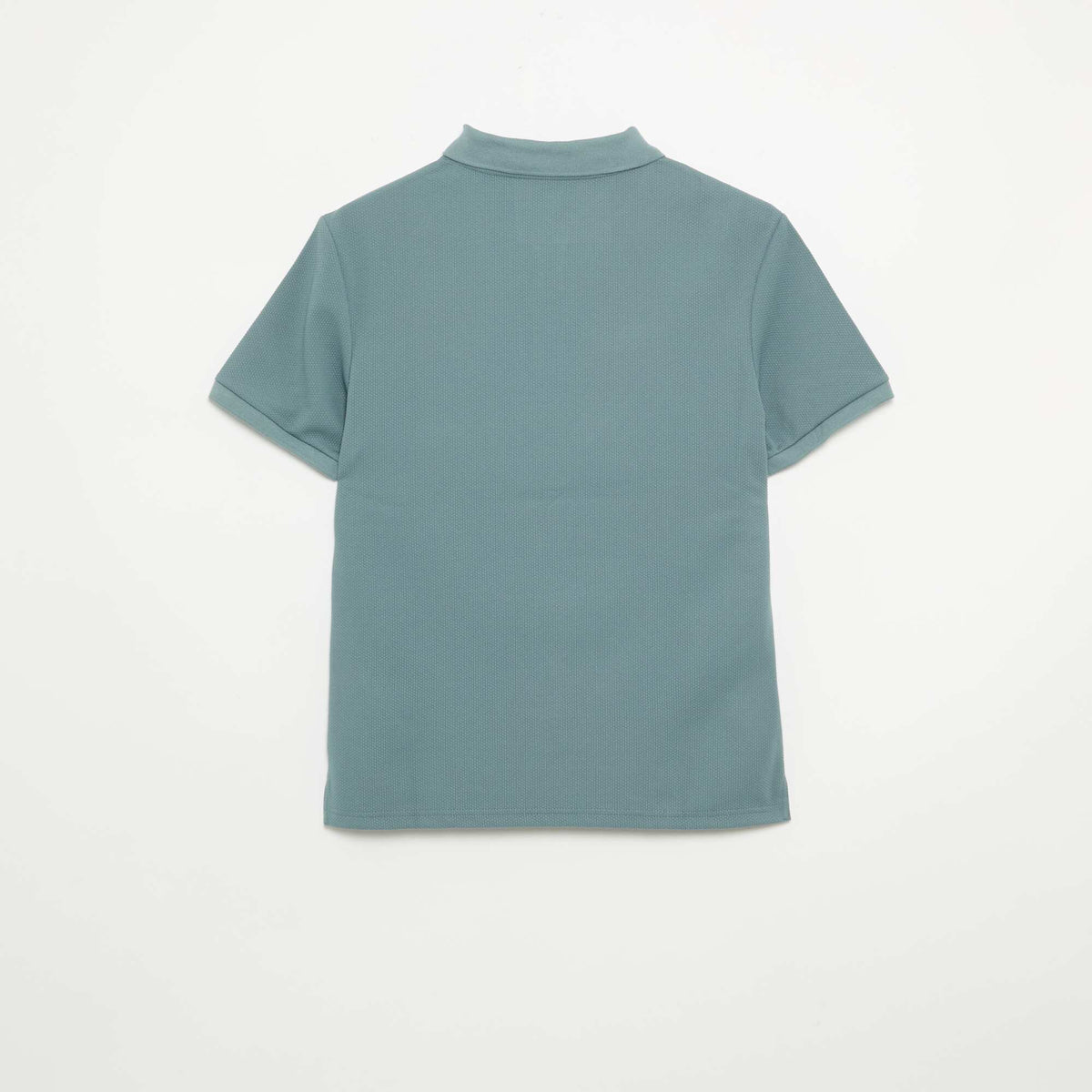 Honeycomb Knit Polo with Zip Collar BLUE