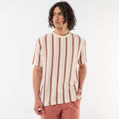 Knit short-sleeved t-shirt BEIGE