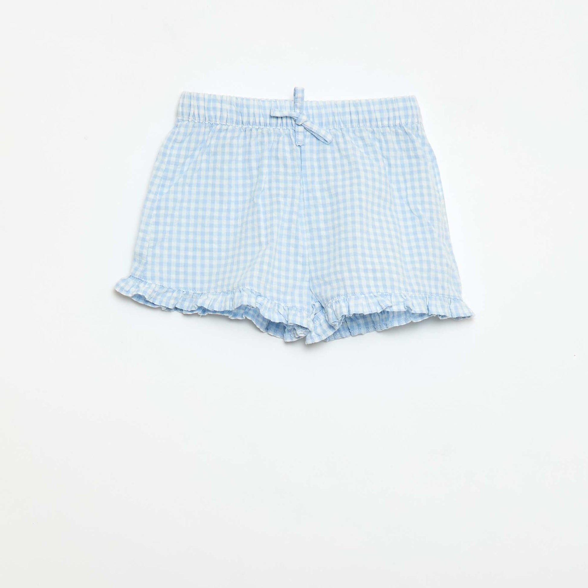 Gingham Tunic + Shorts + Headband Set GREY