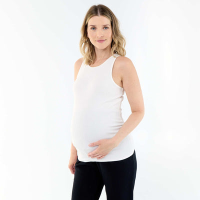 Maternity tank top with American armholes WHITE