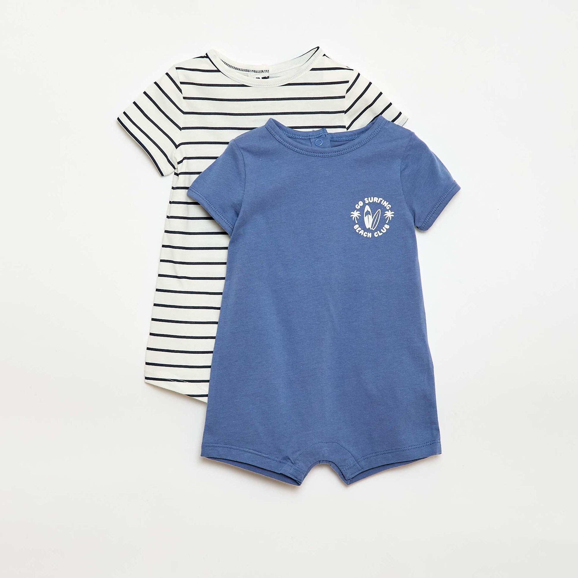 მოკლე ჯერსის ტანსაცმლის 2 შეკვრა ლურჯი