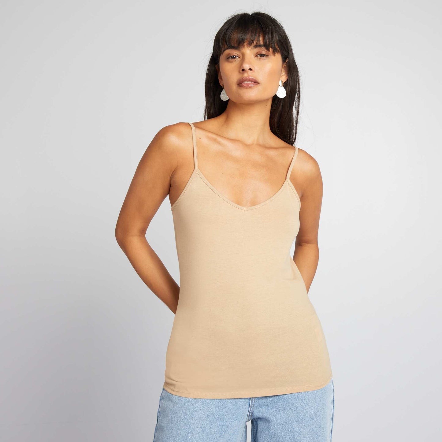 Spaghetti strap top BEIGE