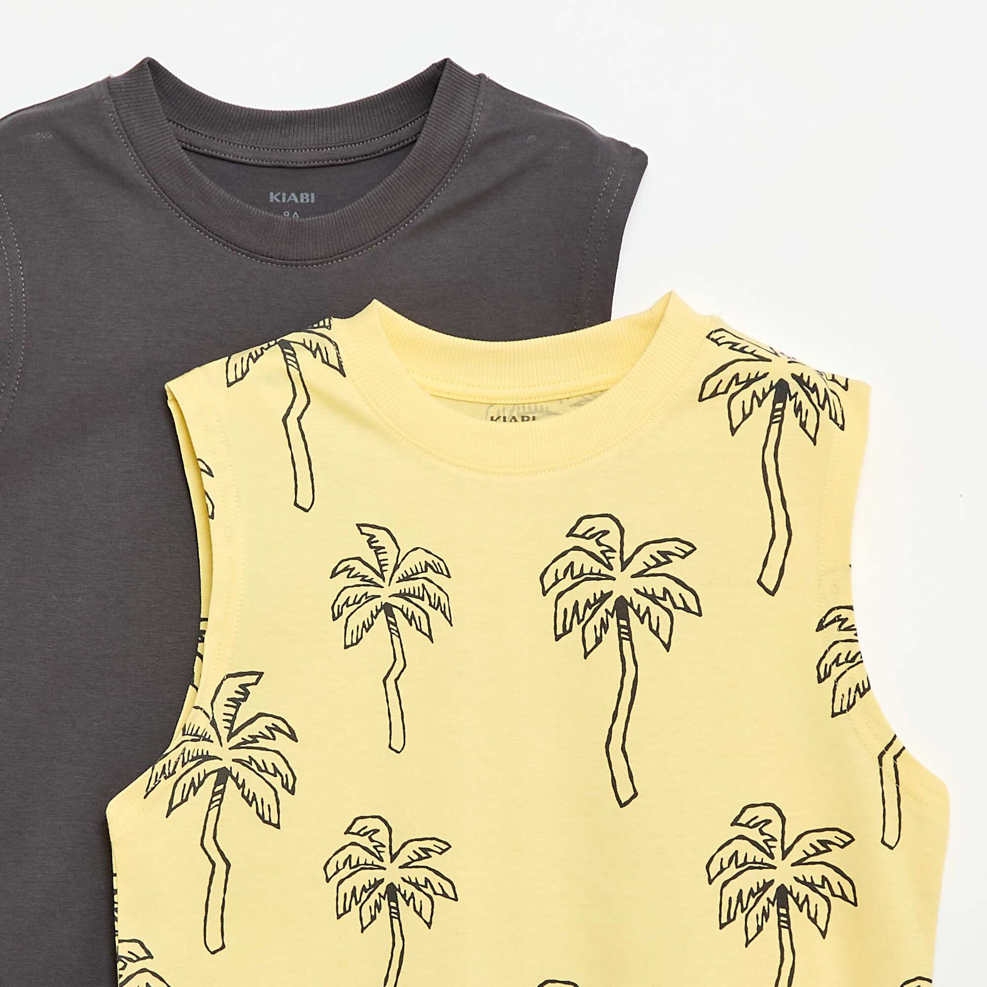 Pack of 2 round-neck tank tops YELLOW