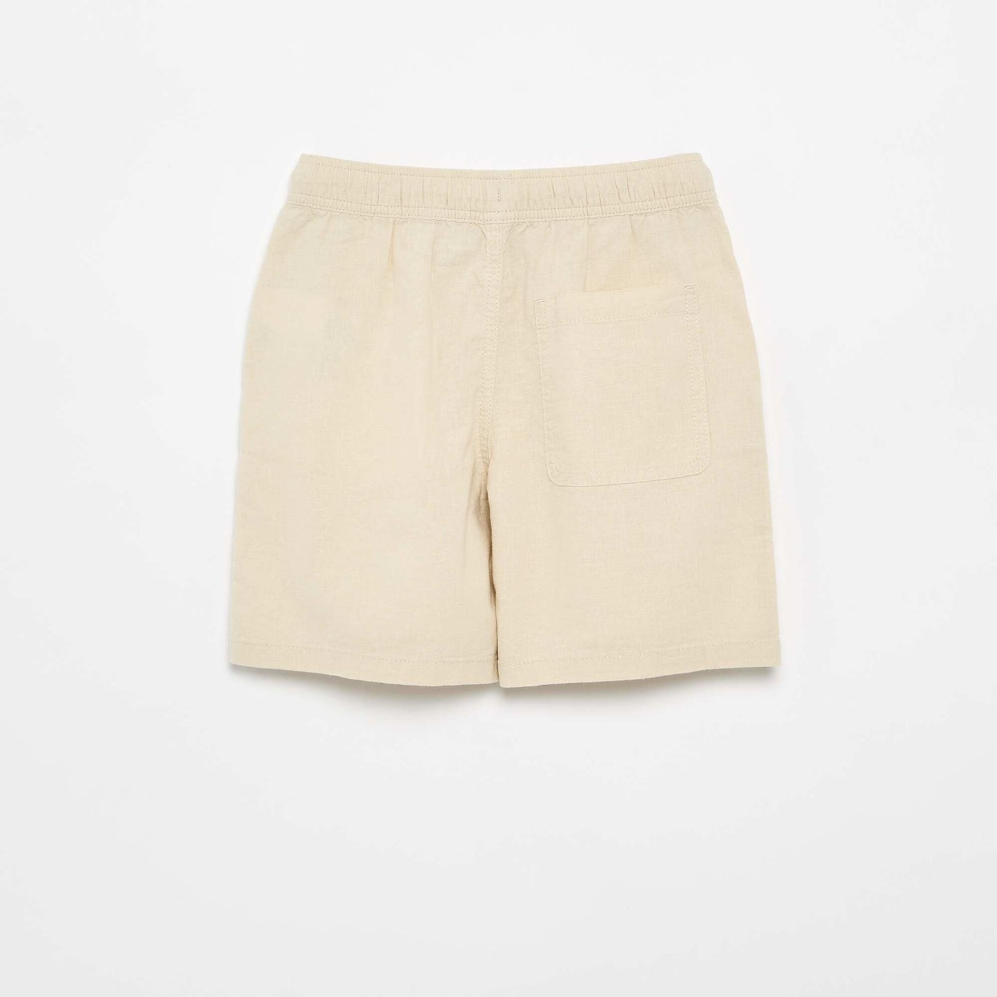 Lightweight Striped Linen Blend Shorts BEIGE