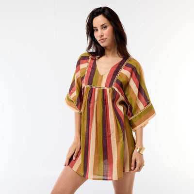 Mid-Length Beach Dress BROWN
