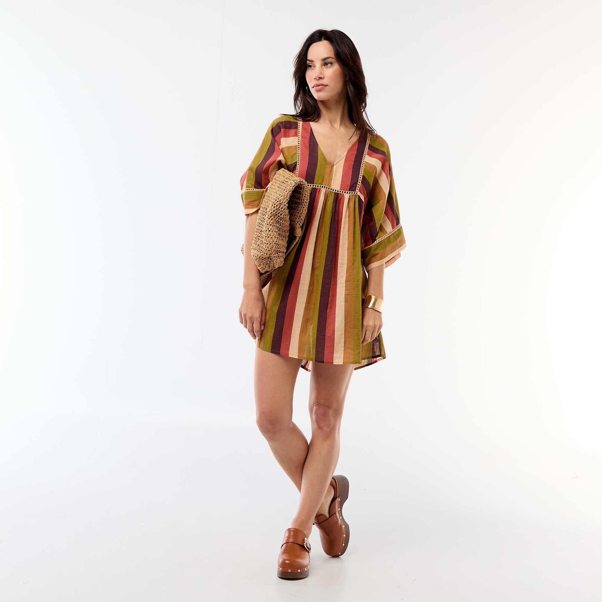 Mid-Length Beach Dress BROWN