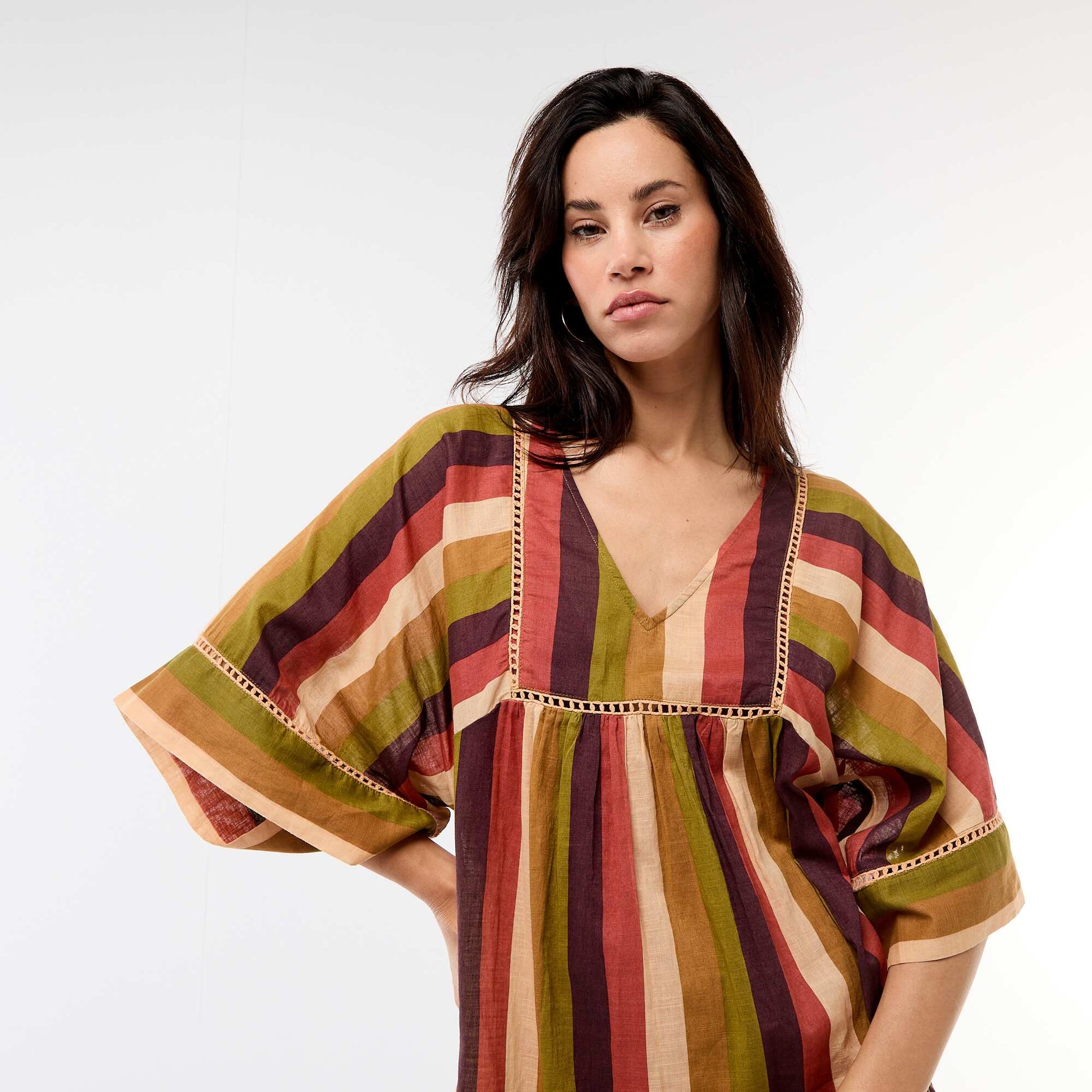 Mid-Length Beach Dress BROWN