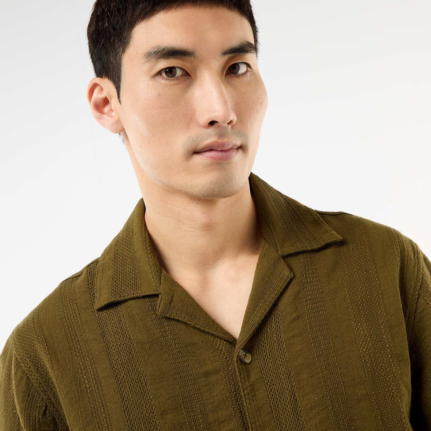 Short-Sleeved Fancy Knit Shirt GREEN