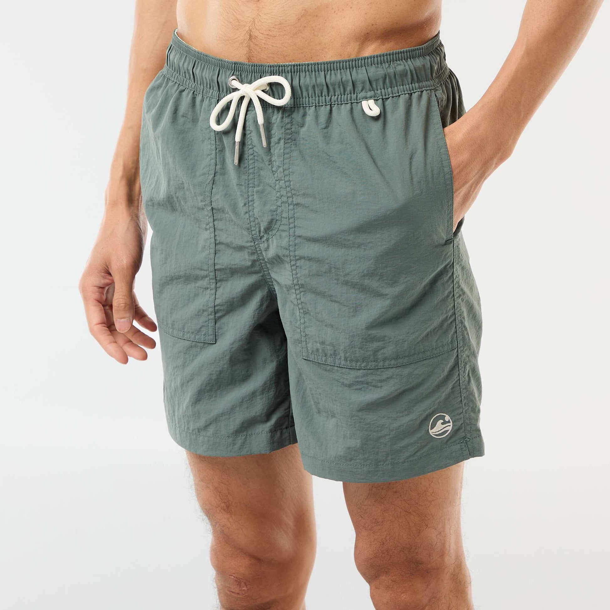 Swim shorts with large pockets GREEN