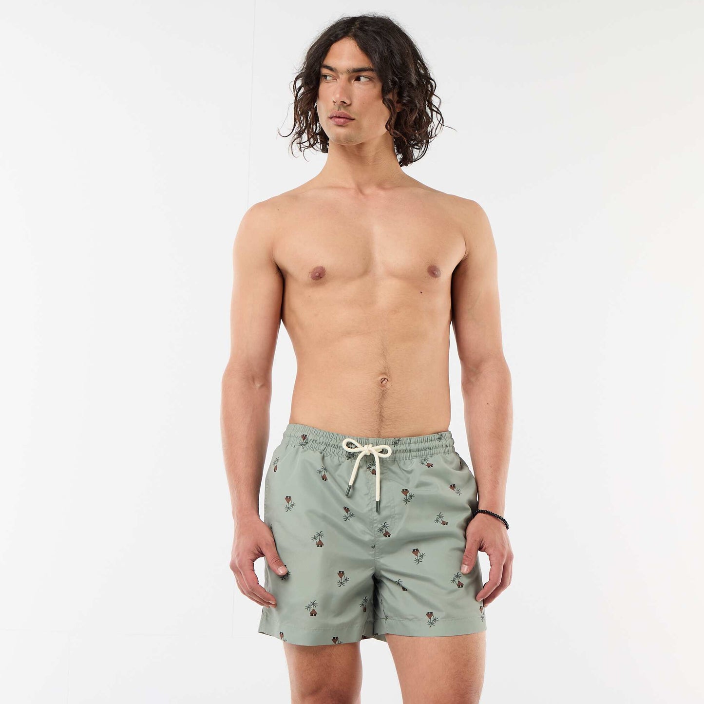 Patterned Swim Bermudas KHAKI