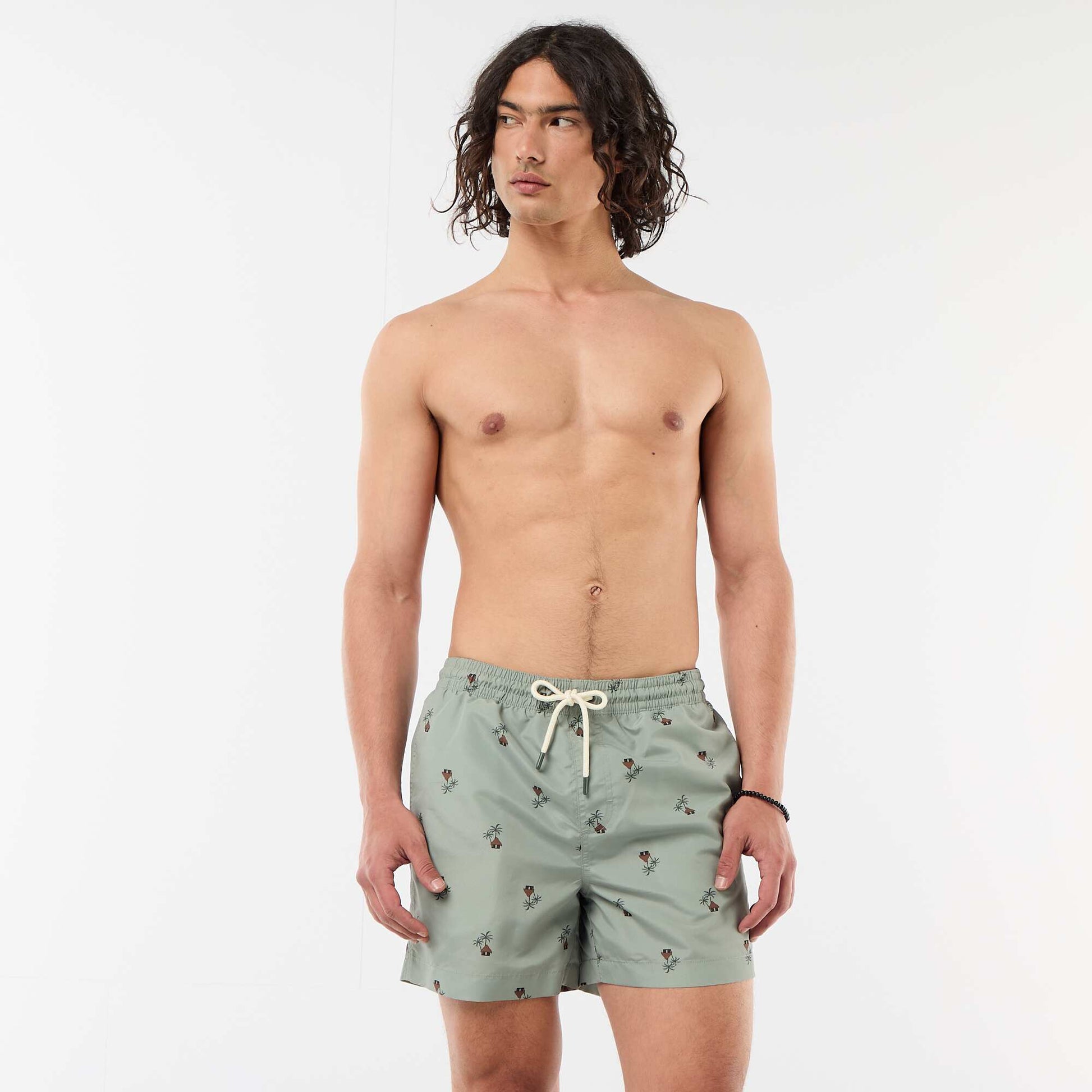 Patterned Swim Bermudas KHAKI