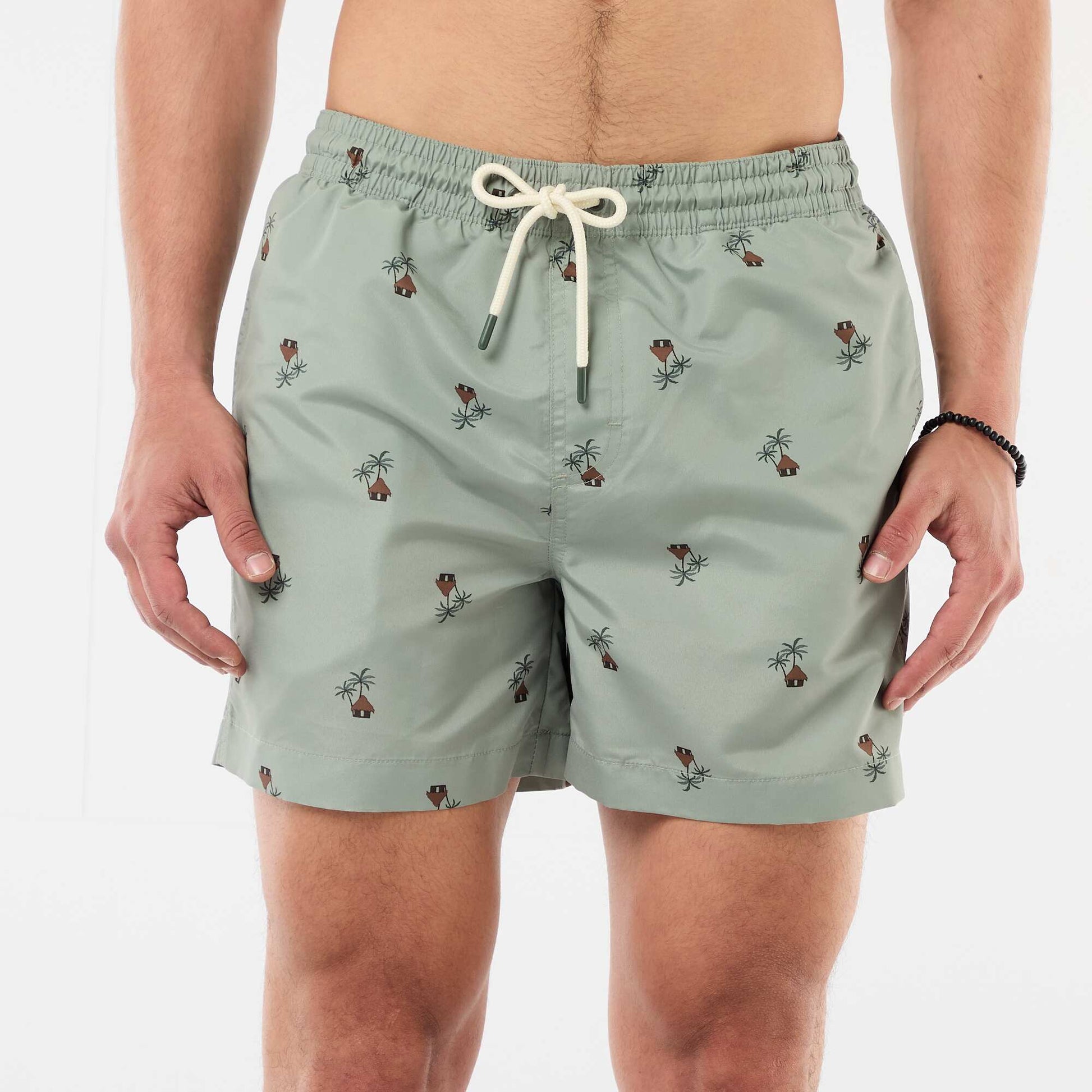 Patterned Swim Bermudas KHAKI