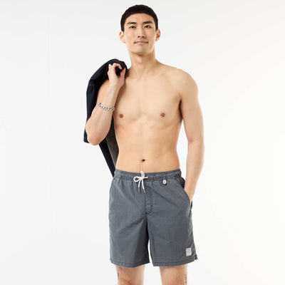 Solid Swim Shorts with Pockets BLACK