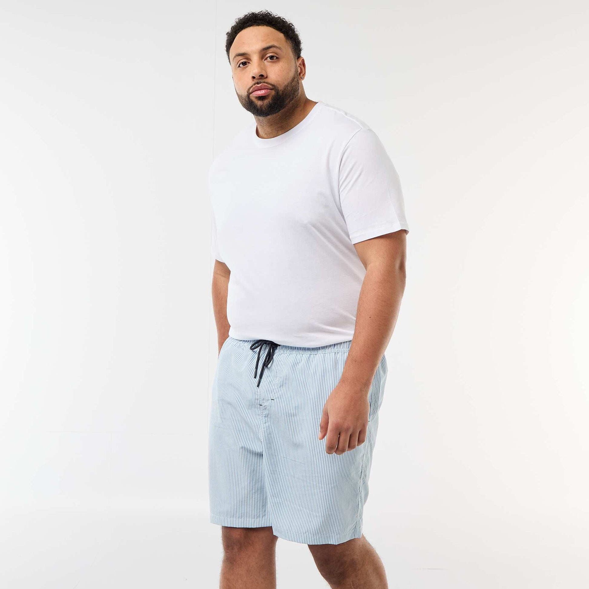 Striped Swim Bermuda Shorts BLUE