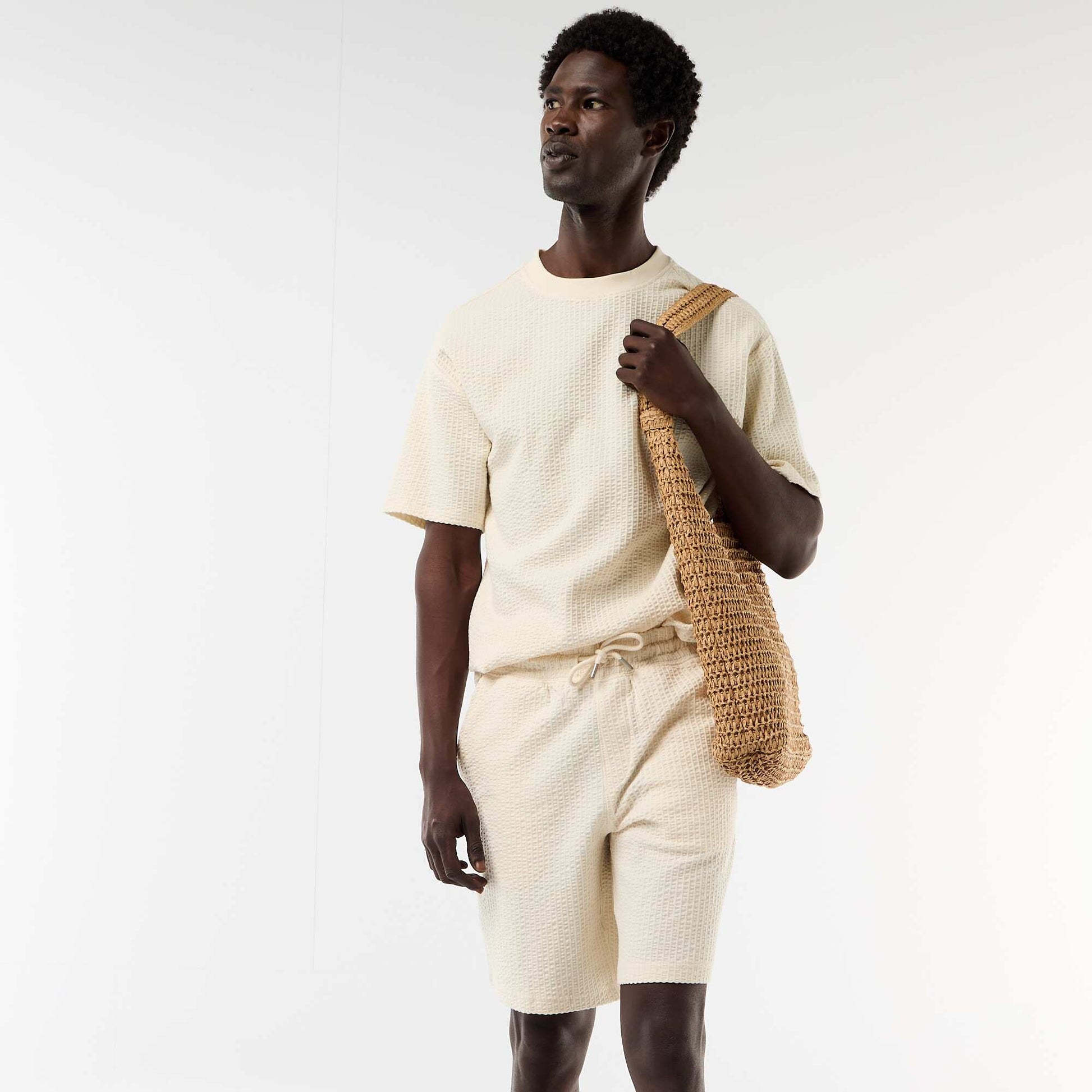 Solid Heavyweight Knit Bermuda WHITE