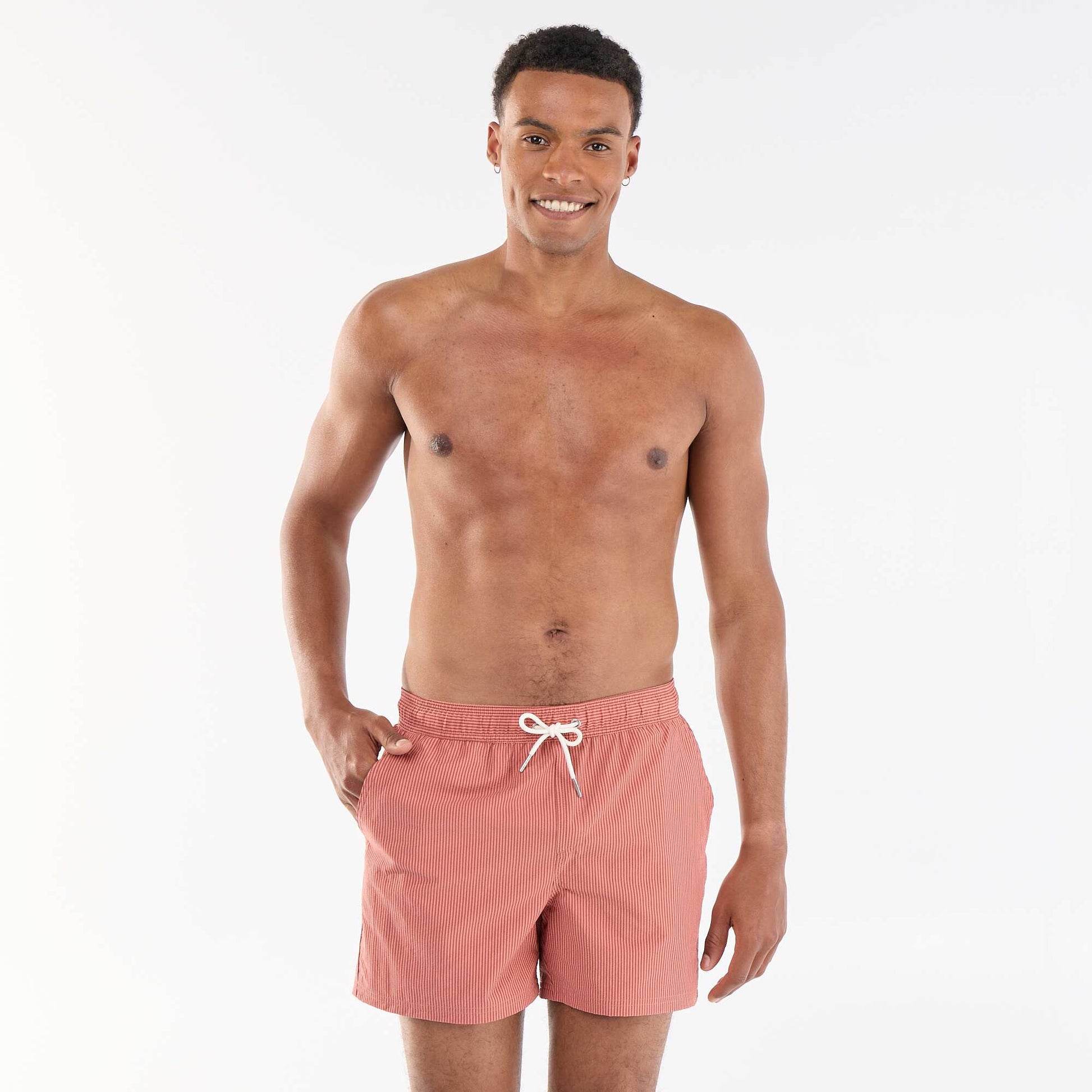 Seersucker Swim Shorts RED