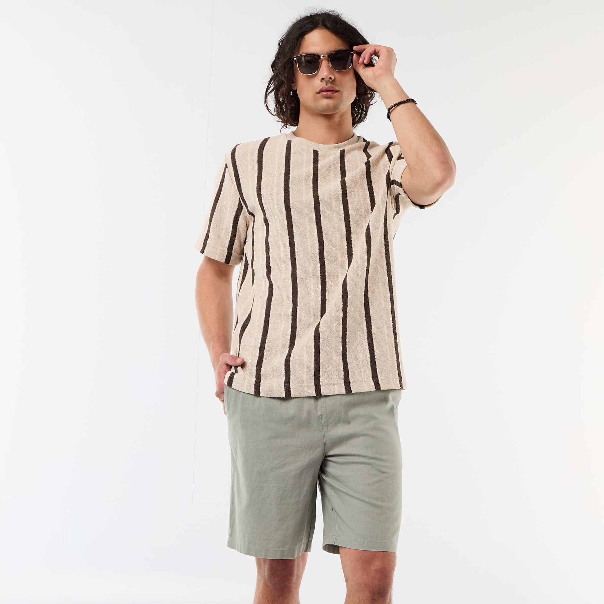 Linen-blend Bermuda Shorts GREEN