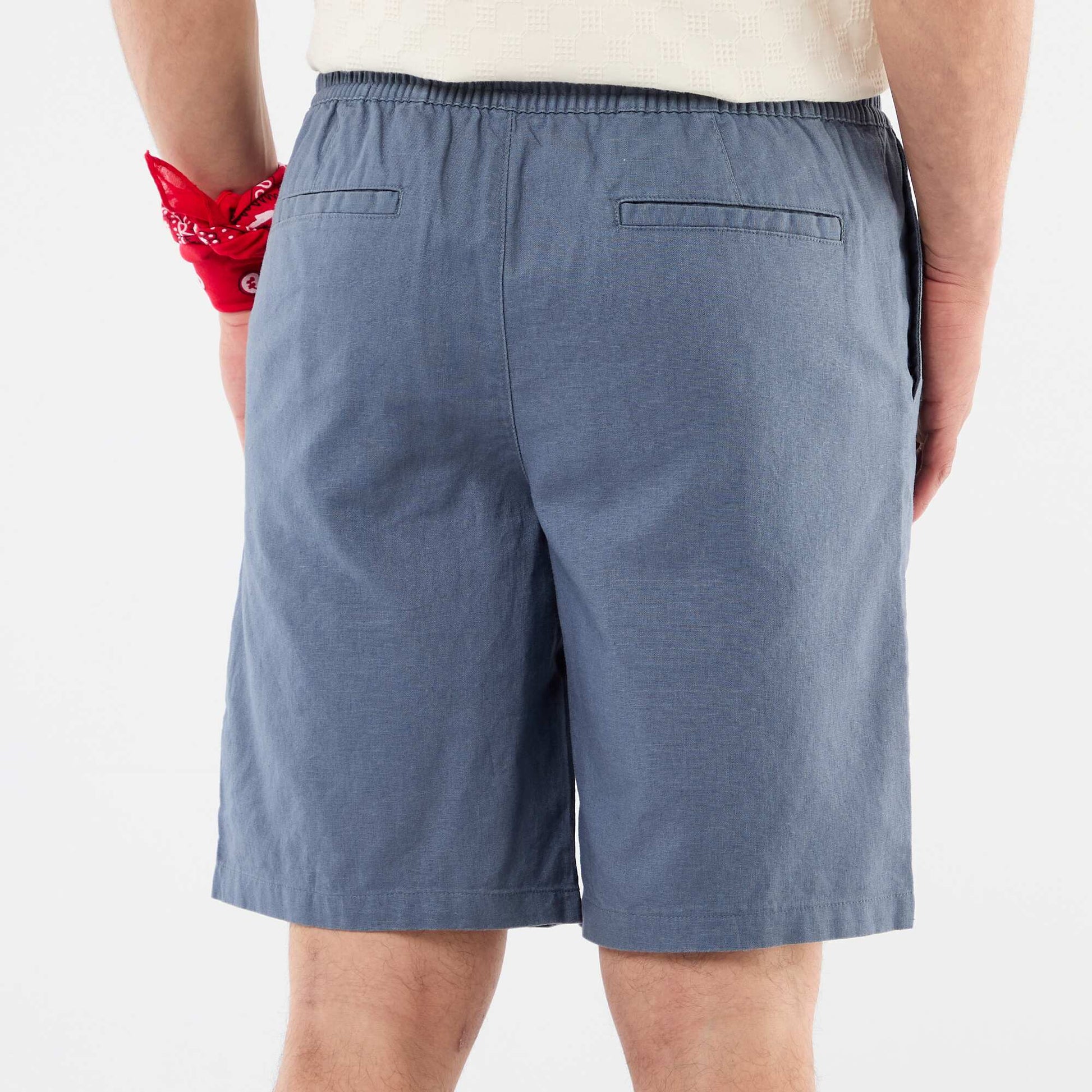 Linen-blend Bermuda Shorts GREY