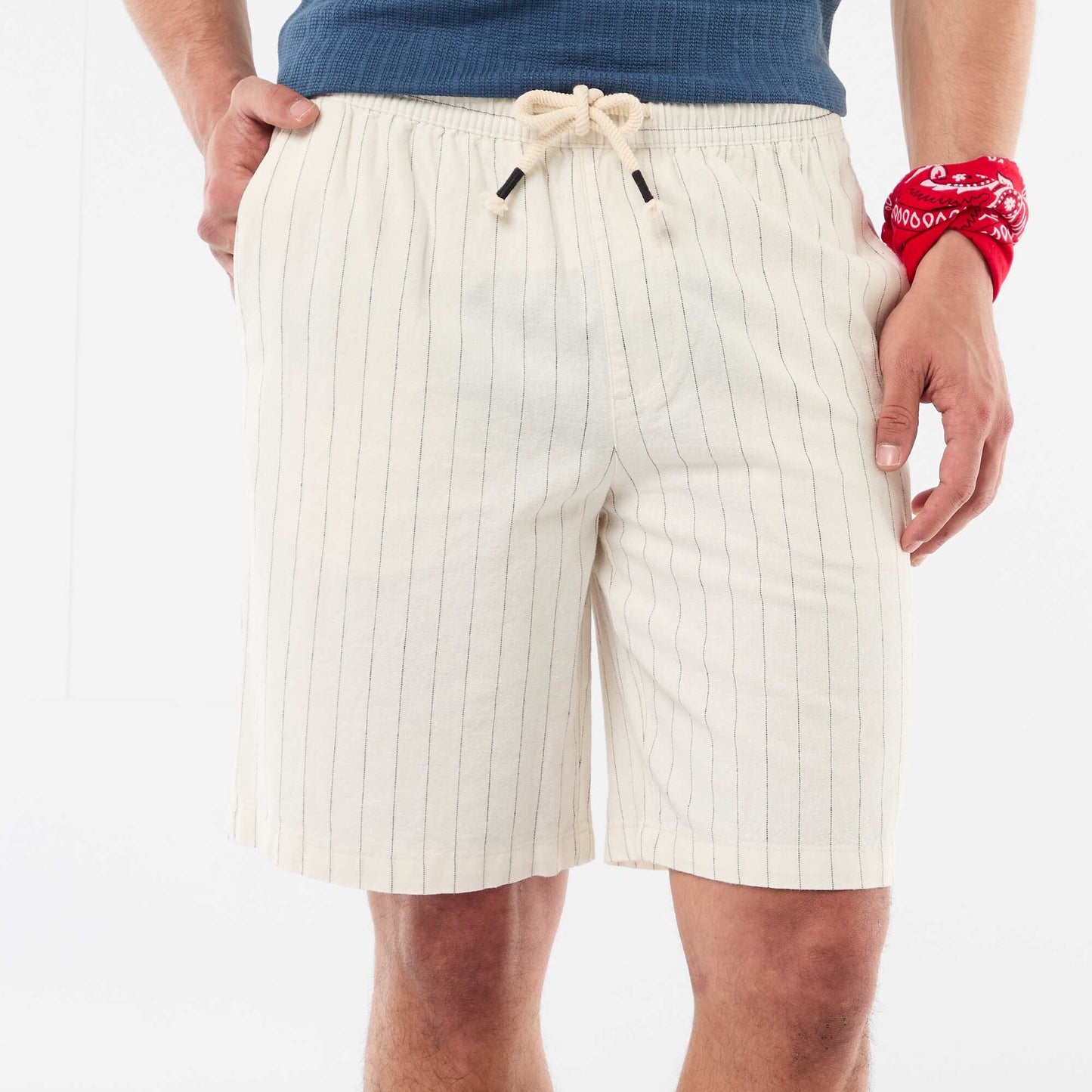 Linen-blend Bermuda Shorts WHITE