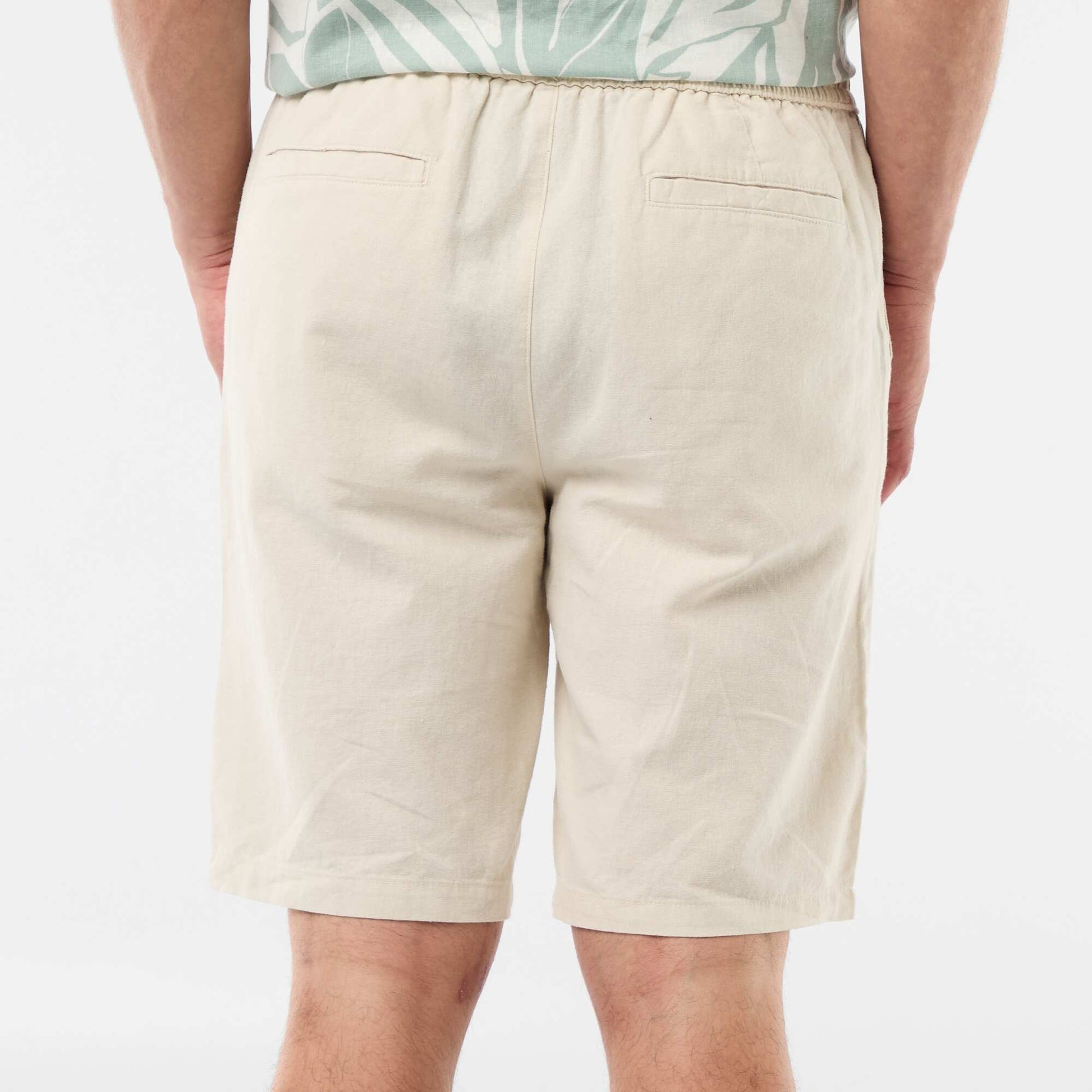 Linen-blend Bermuda Shorts BEIGE