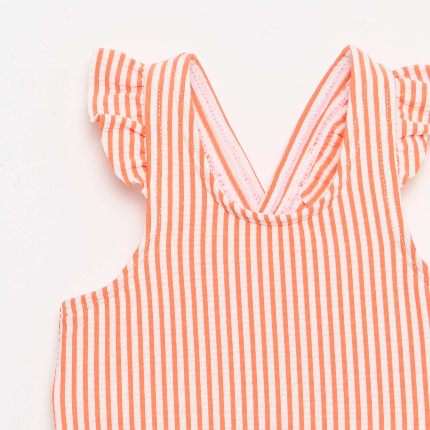 One-piece swimsuit with ruffles RED