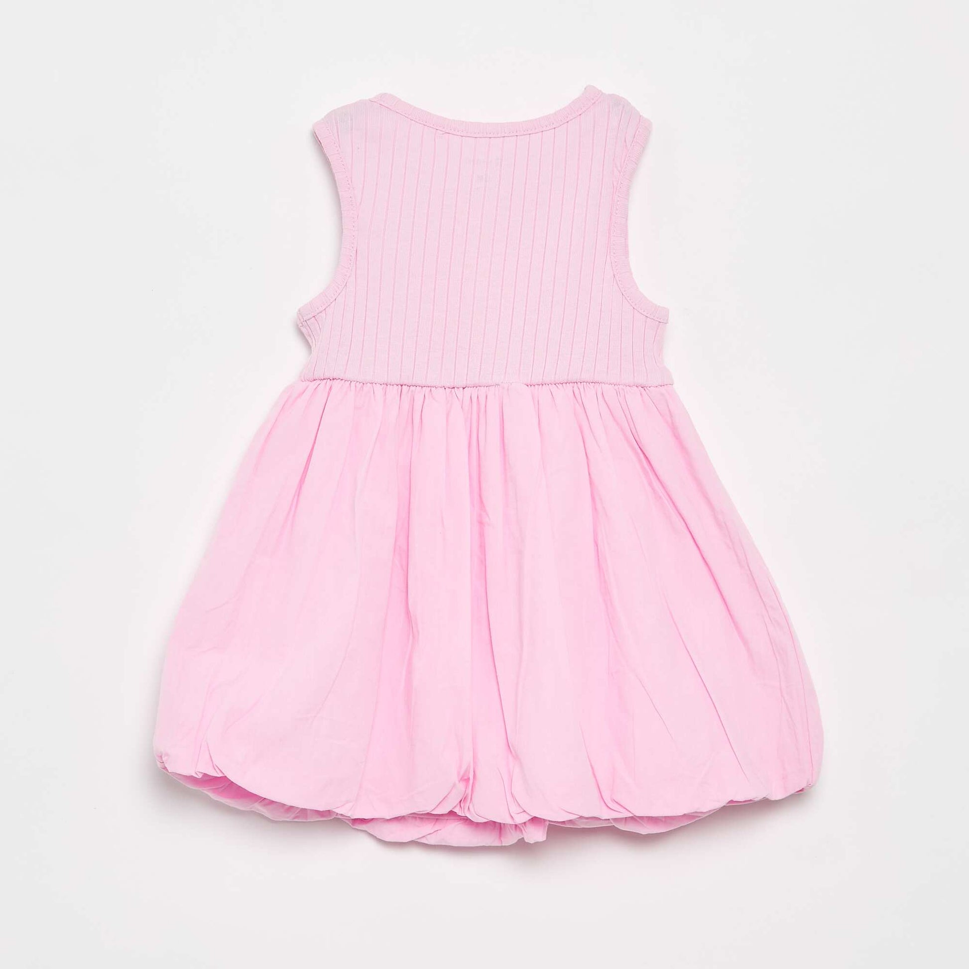 Sleeveless Mixed-Material Dress PINK