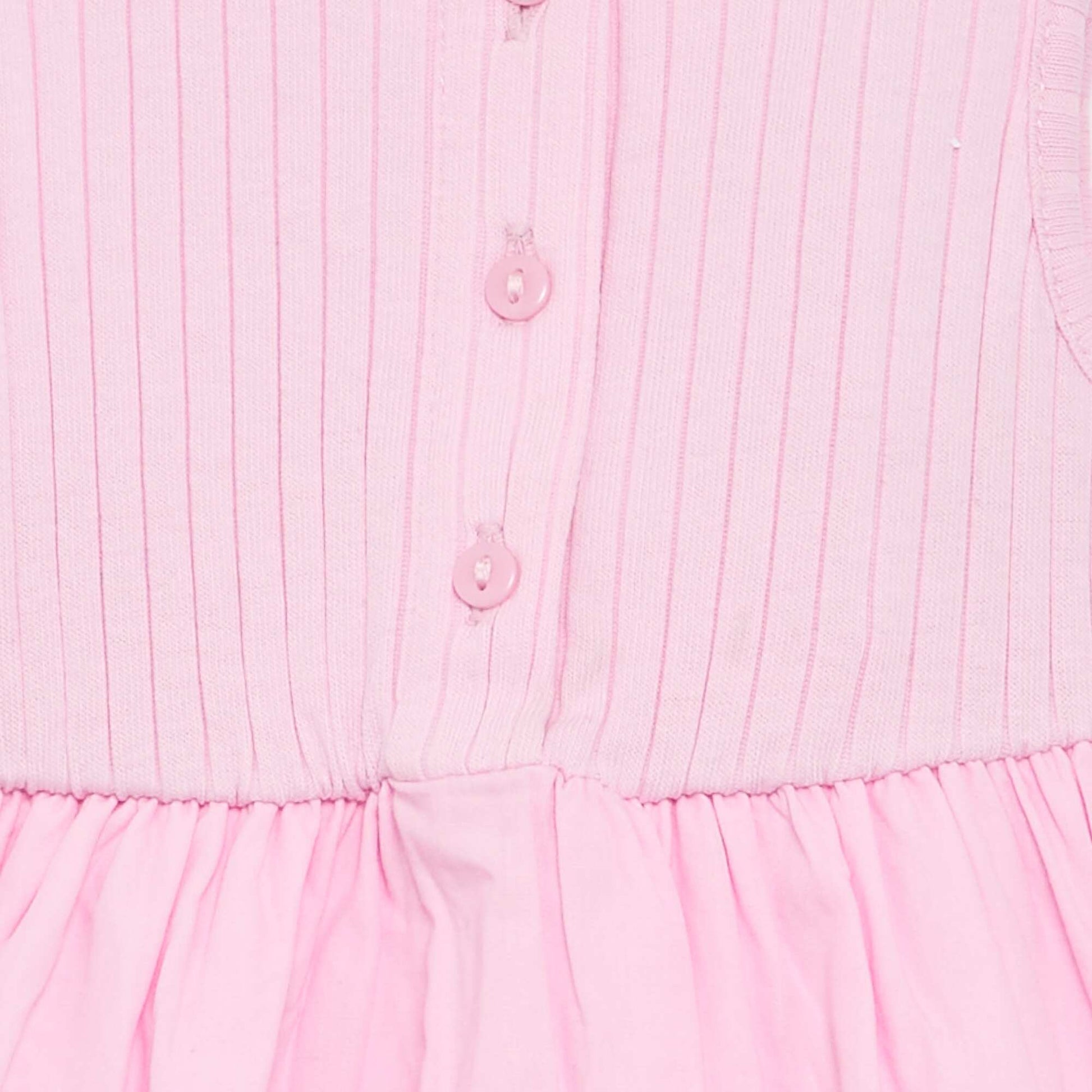 Sleeveless Mixed-Material Dress PINK