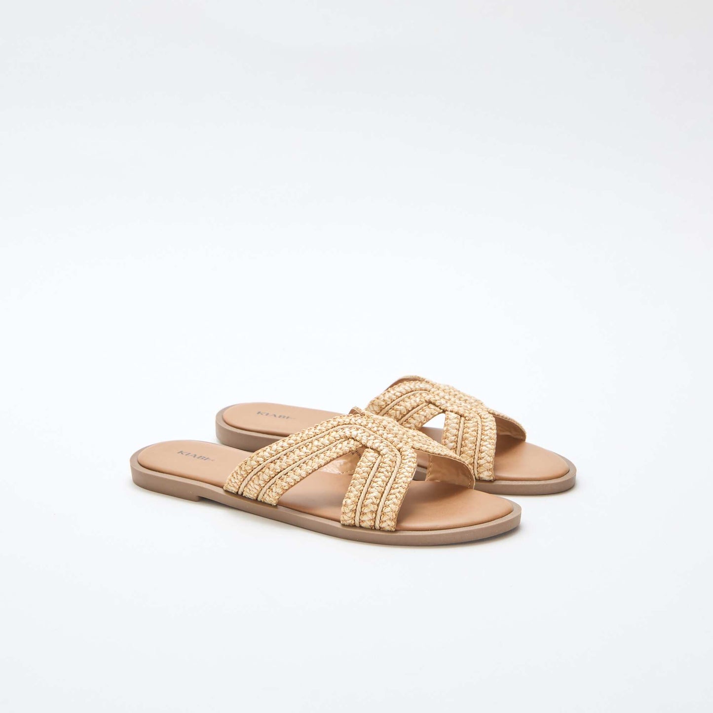Straw Strap Mules BEIGE
