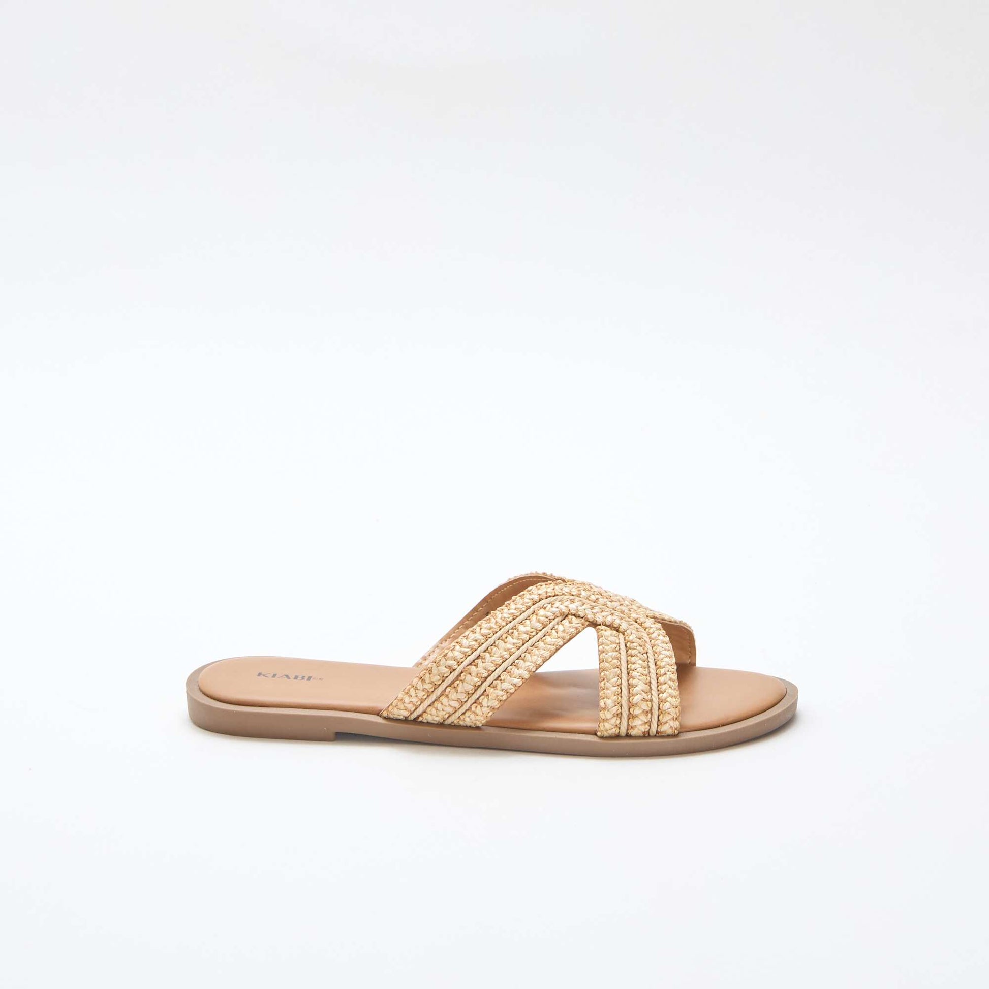 Straw Strap Mules BEIGE