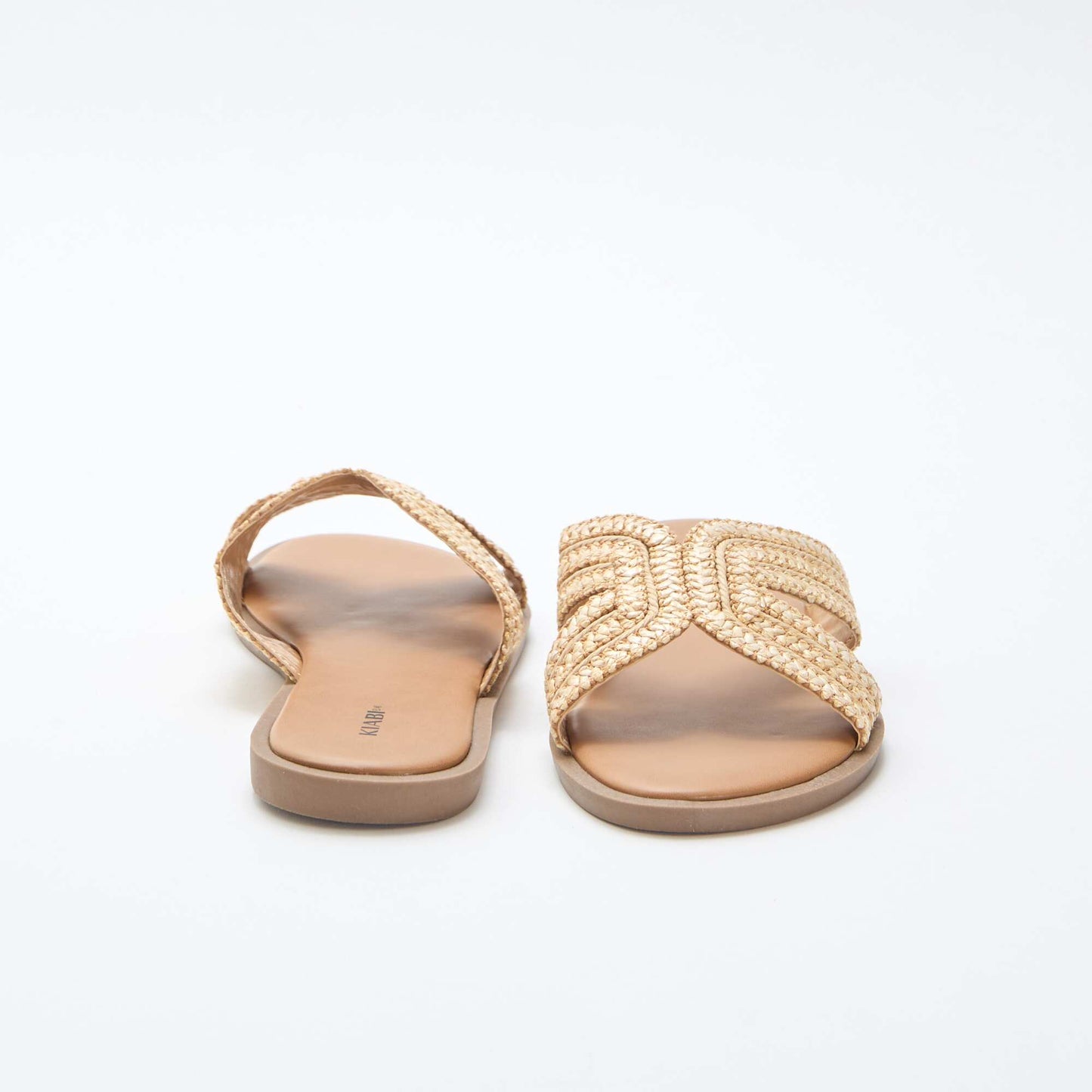 Straw Strap Mules BEIGE