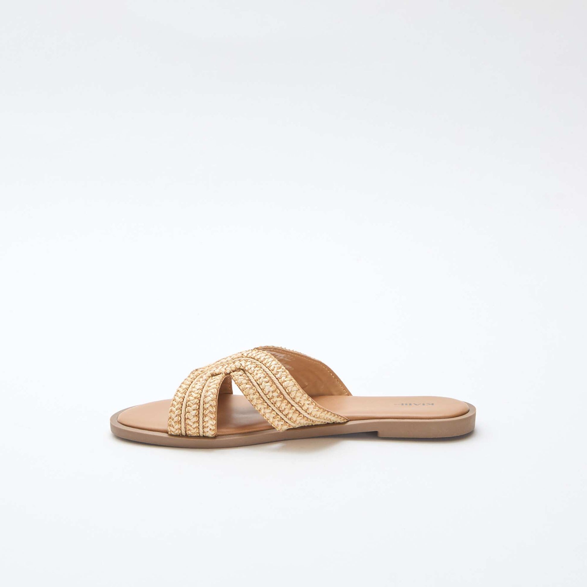 Straw Strap Mules BEIGE