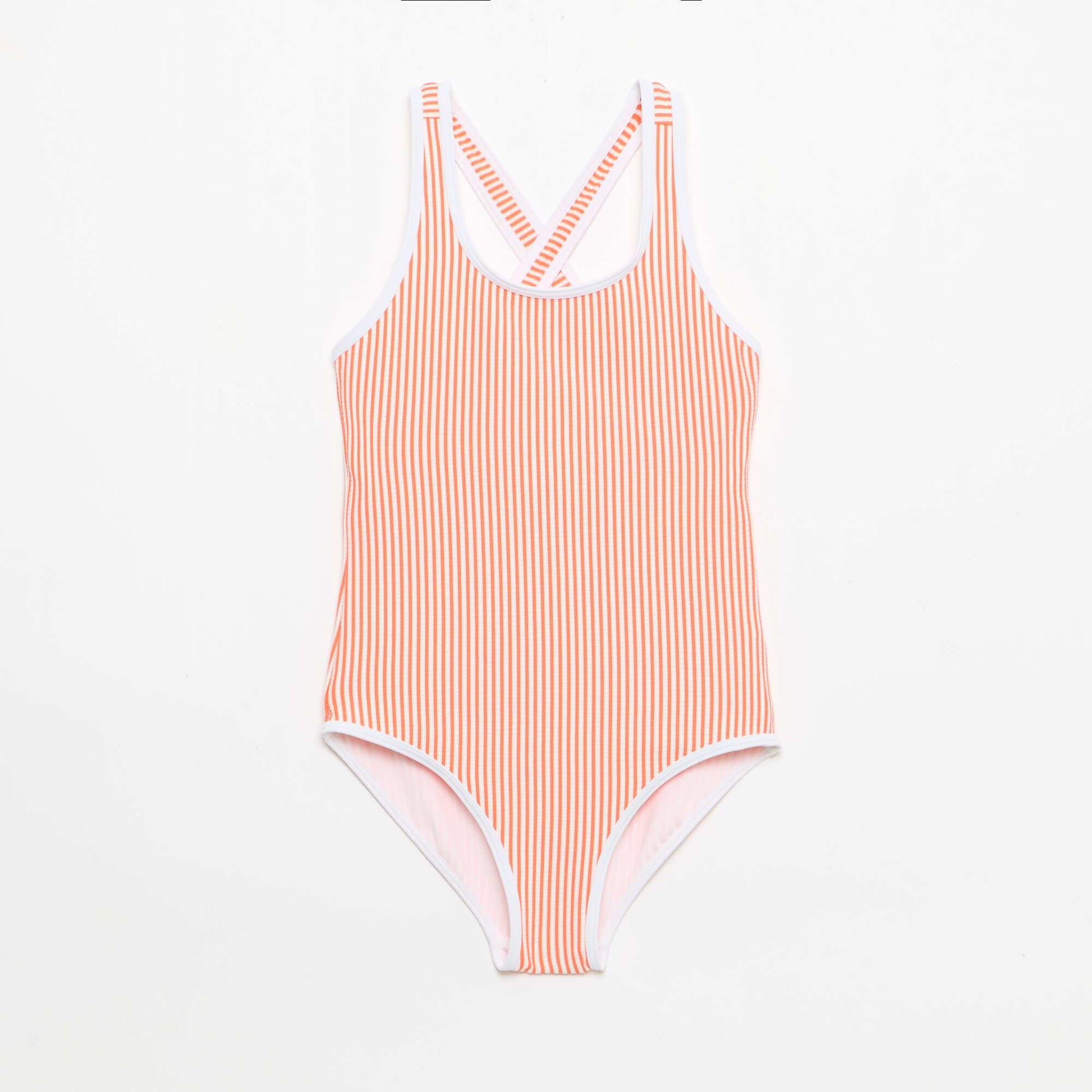 Striped One-Piece Swimsuit RED