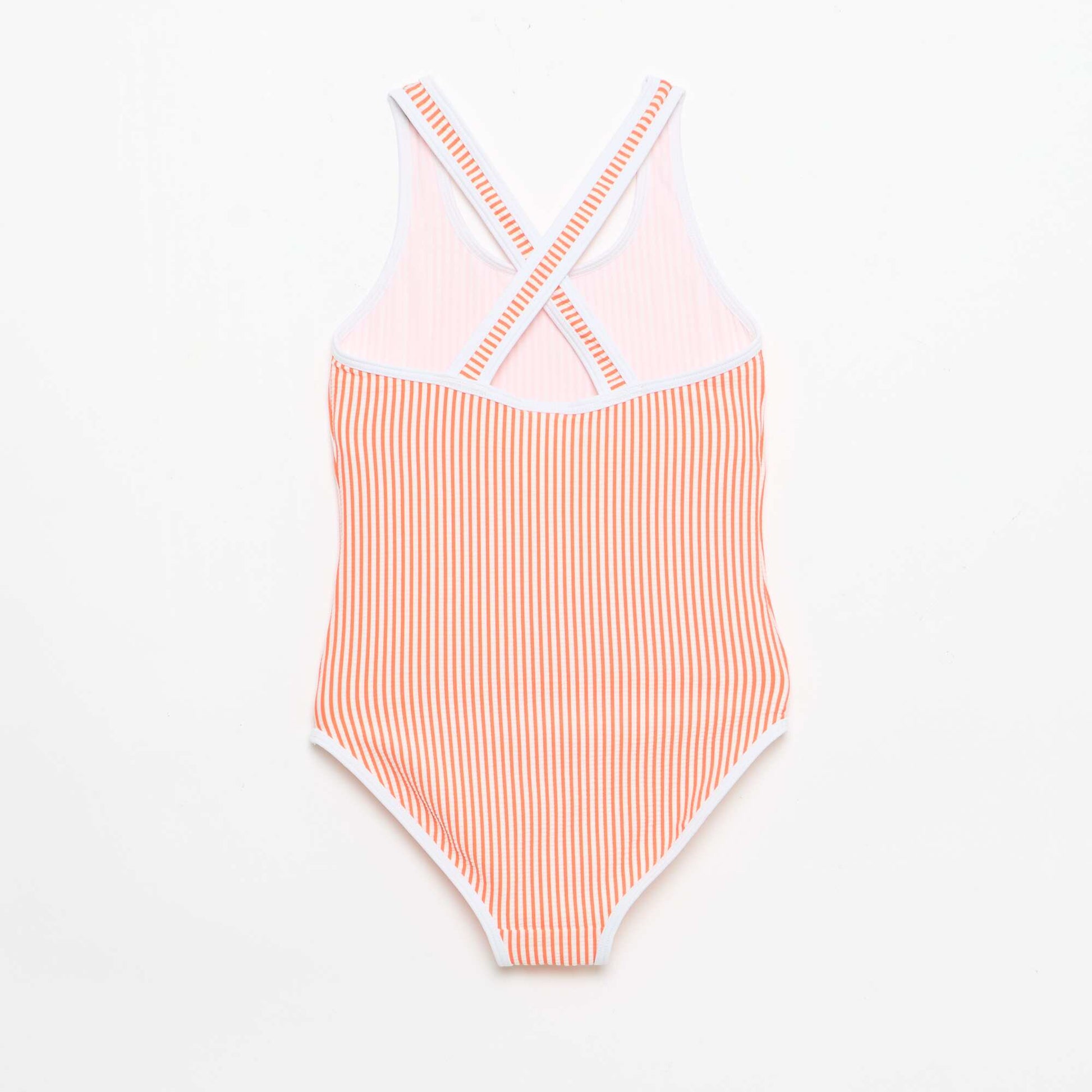 Striped One-Piece Swimsuit RED