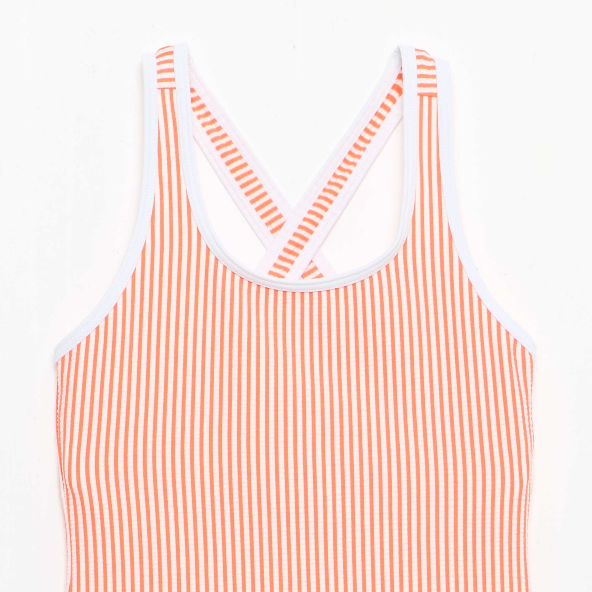 Striped One-Piece Swimsuit RED