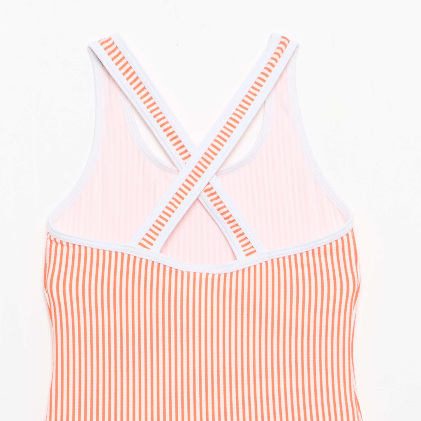 Striped One-Piece Swimsuit RED