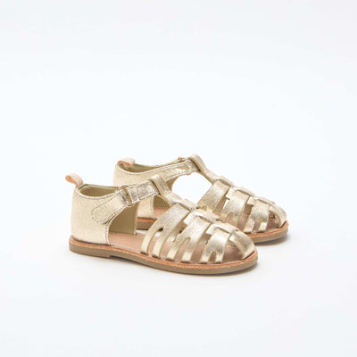 Glittery Closed-Toe Flat Sandals YELLOW