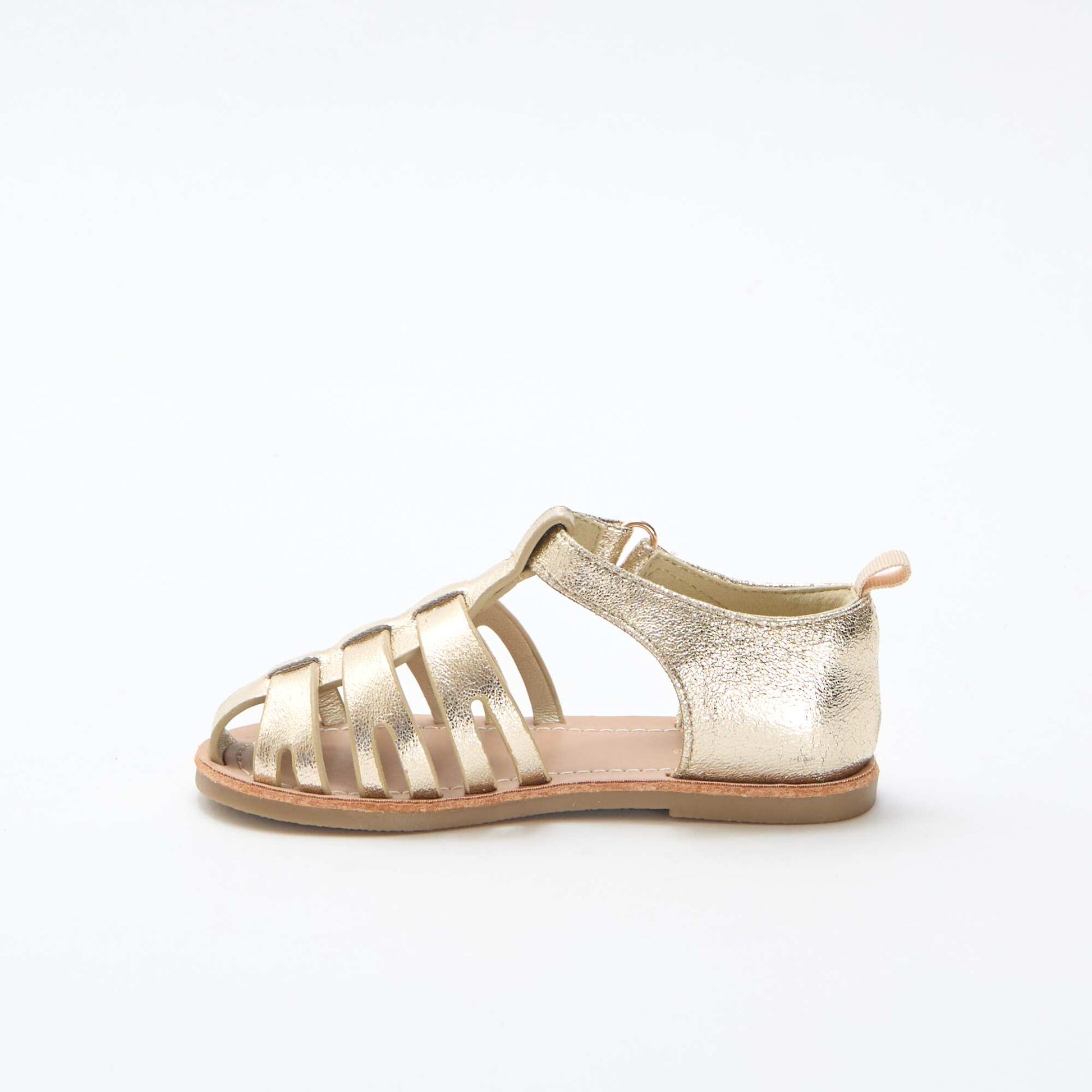 Glittery Closed-Toe Flat Sandals YELLOW