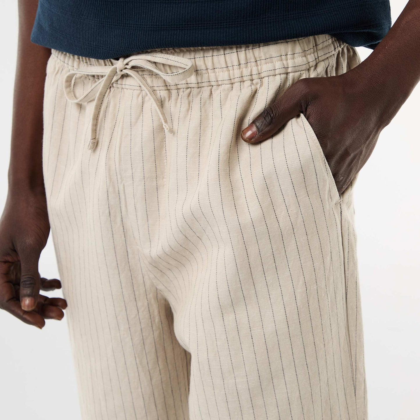 Linen Blend Trousers BEIGE