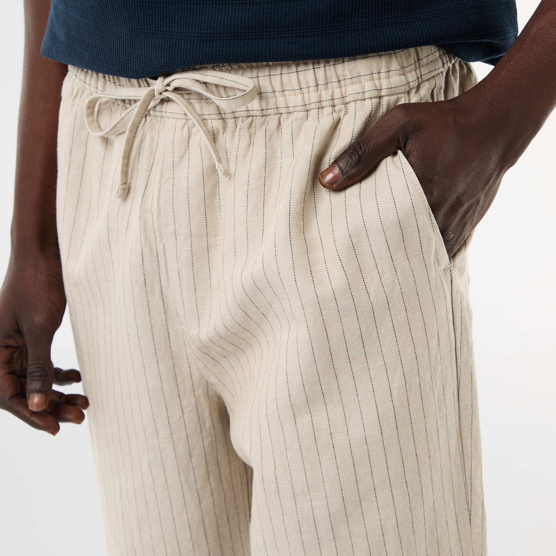 Linen Blend Trousers BEIGE