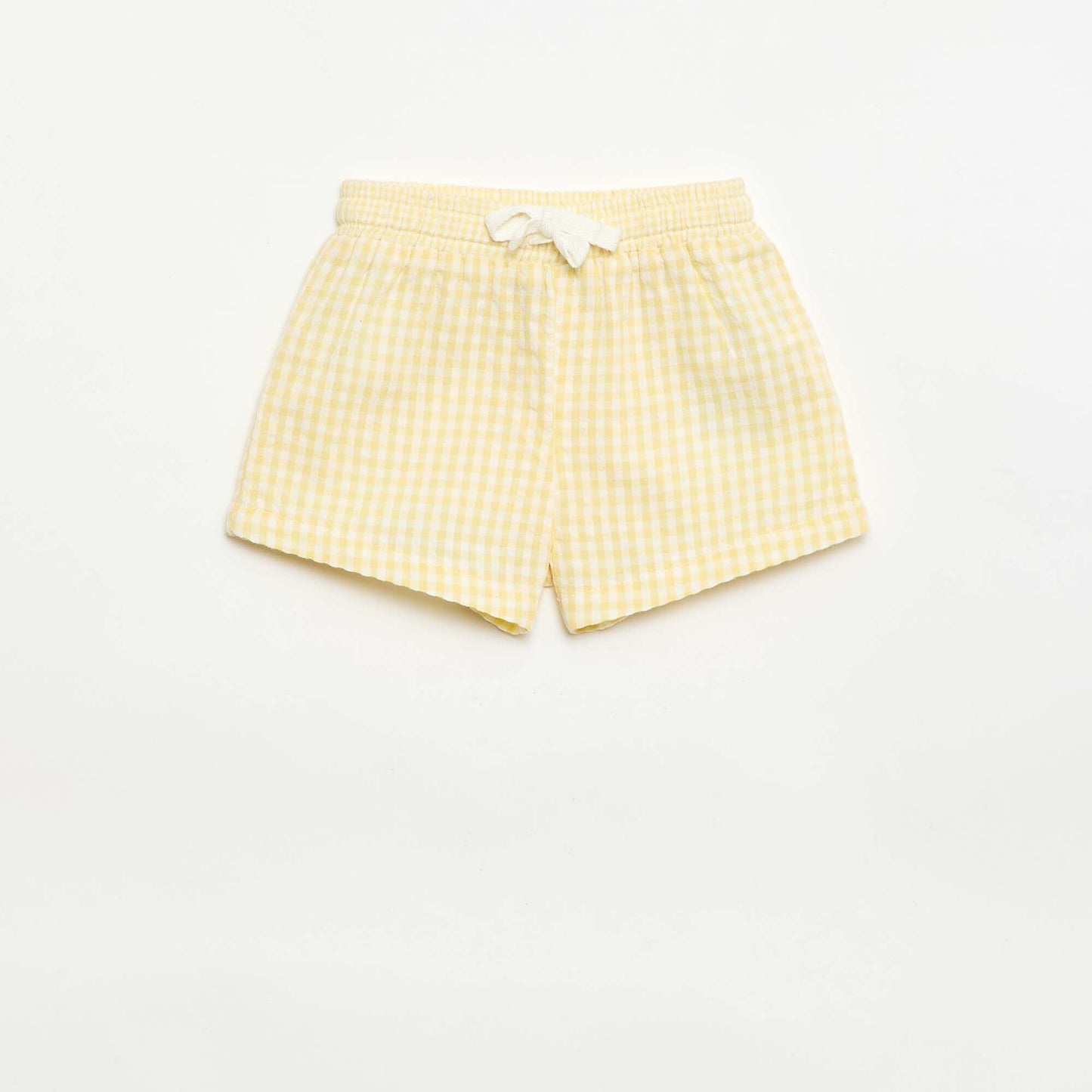 Gingham Seersucker Shorts YELLOW