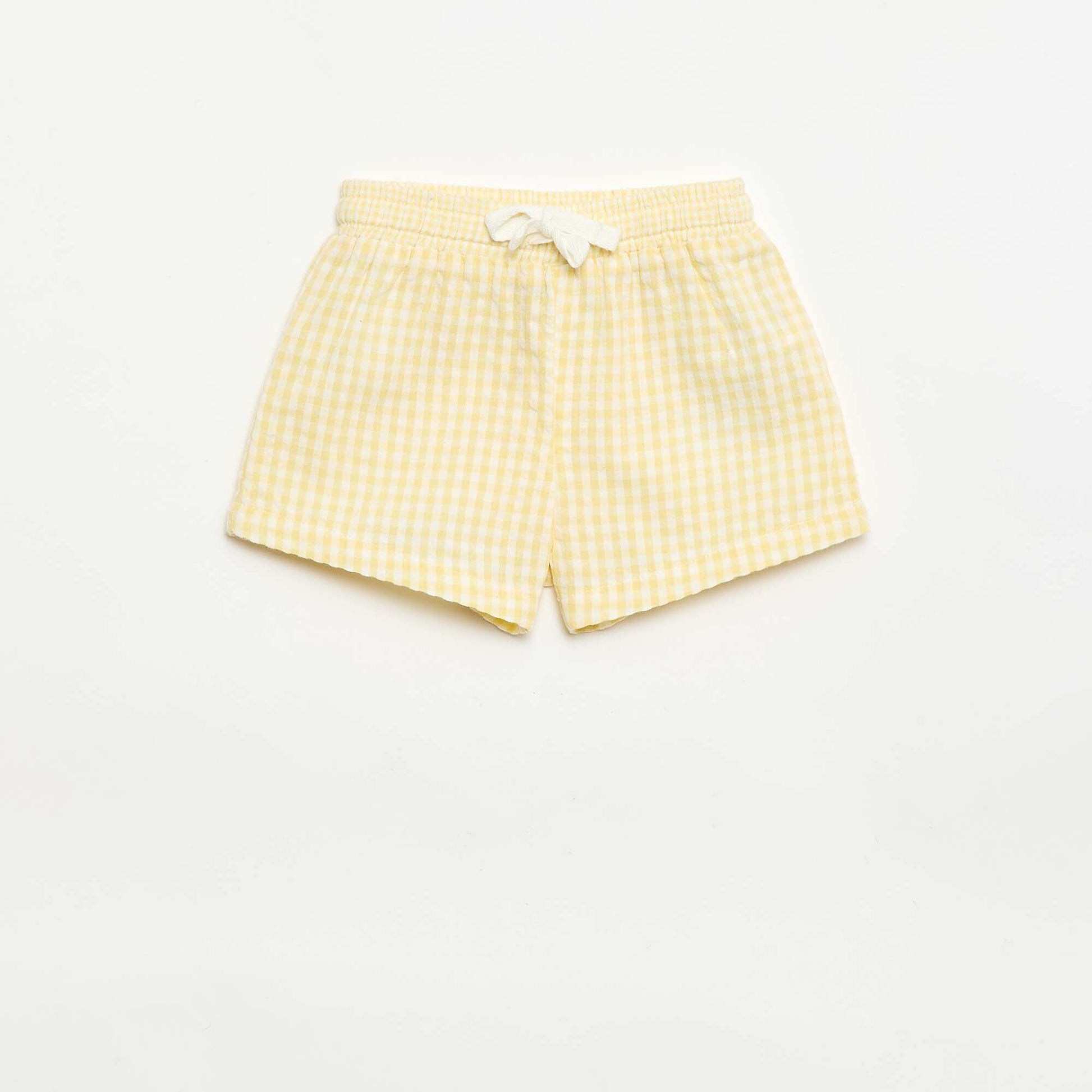Gingham Seersucker Shorts YELLOW