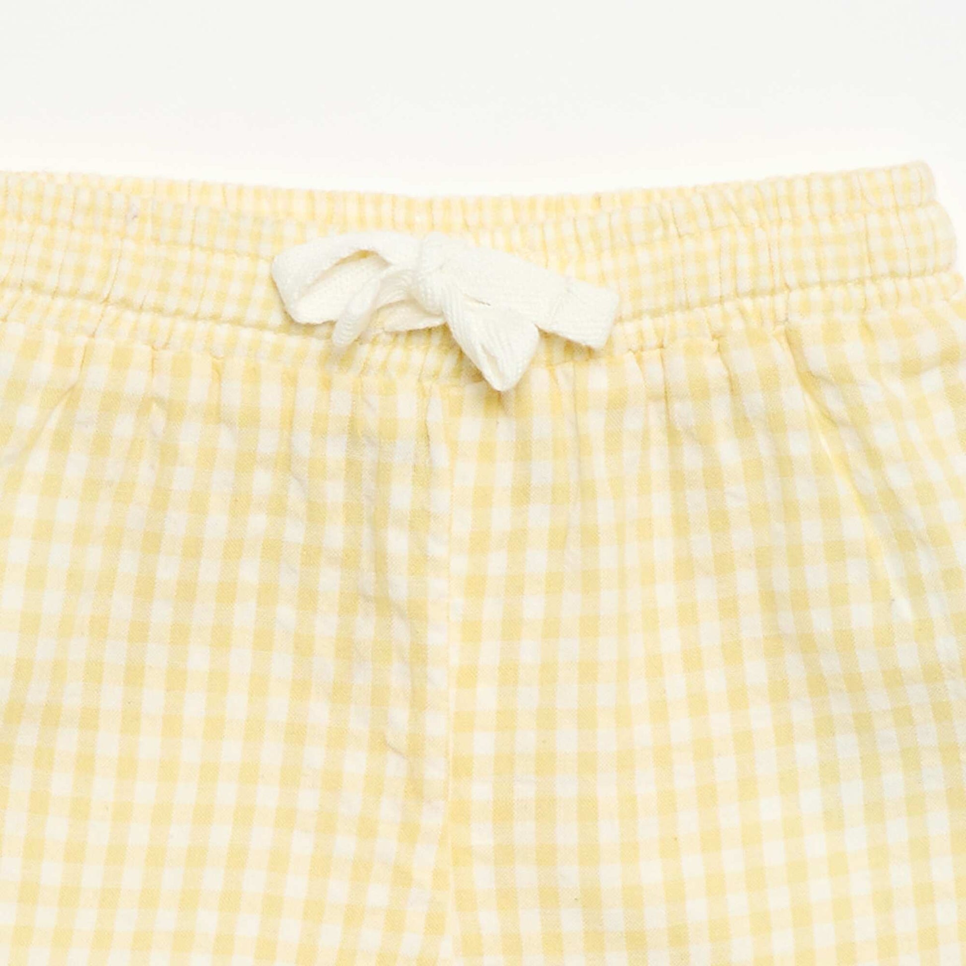 Gingham Seersucker Shorts YELLOW