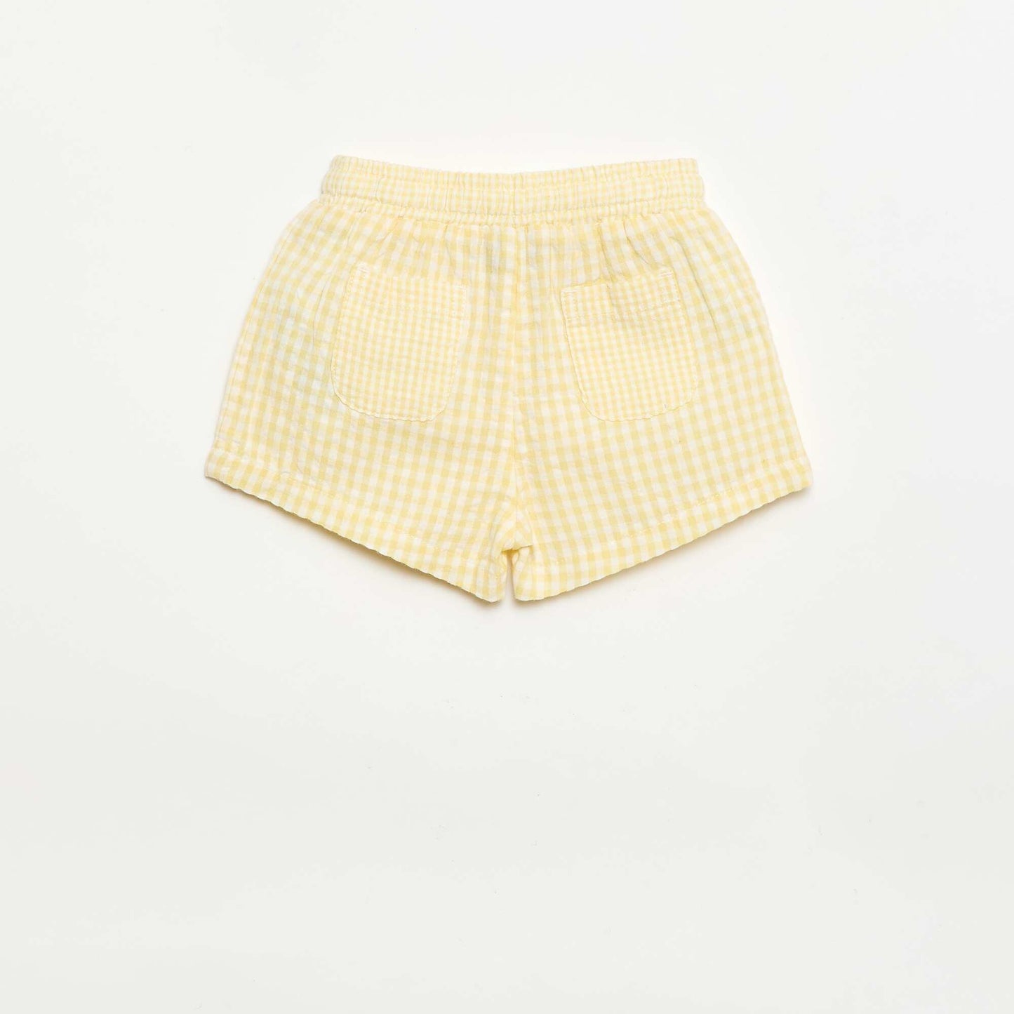 Gingham Seersucker Shorts YELLOW